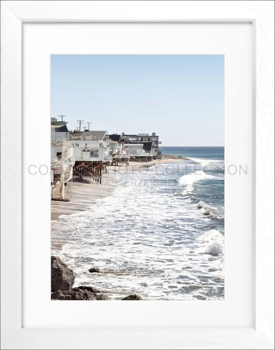 Poster mit Rahmen Kalifornien Malibu ’Beach House’ K53