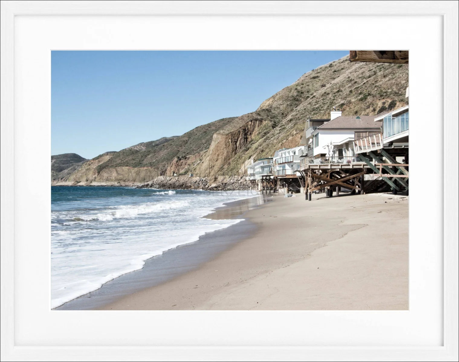Poster mit Rahmen Kalifornien Malibu ’Beach House’ K57