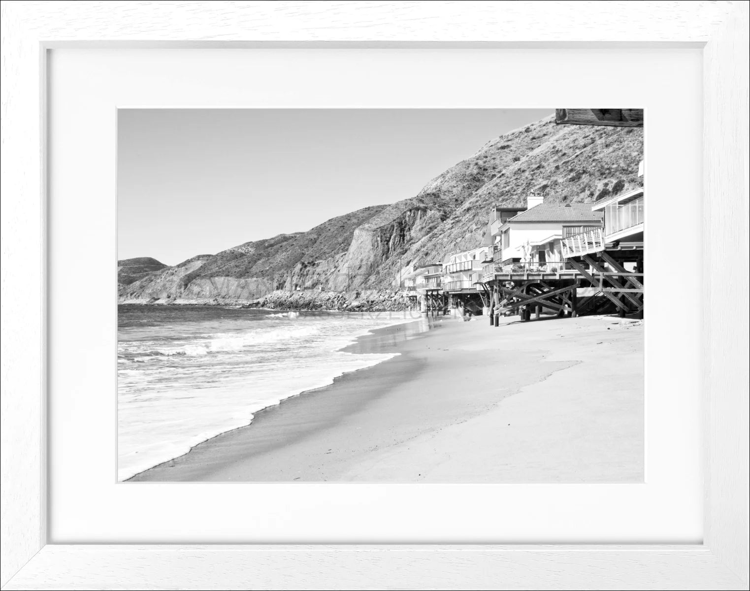 Poster mit Rahmen Kalifornien Malibu ’Beach House’ K57