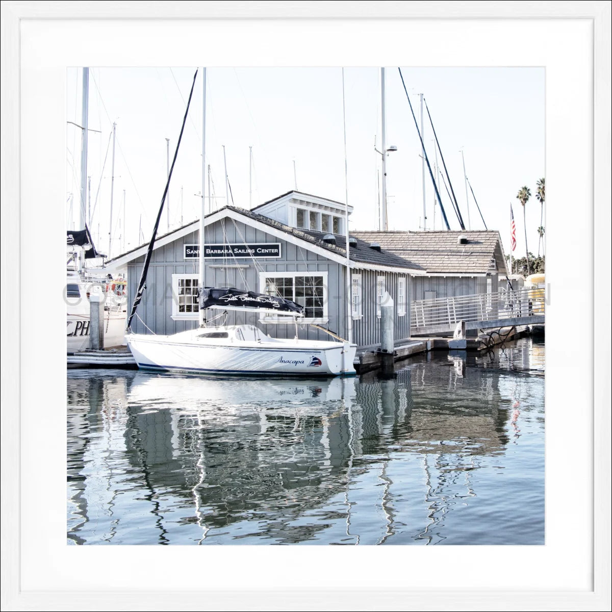 Poster mit Rahmen Kalifornien Santa Barbara ’Boat House’