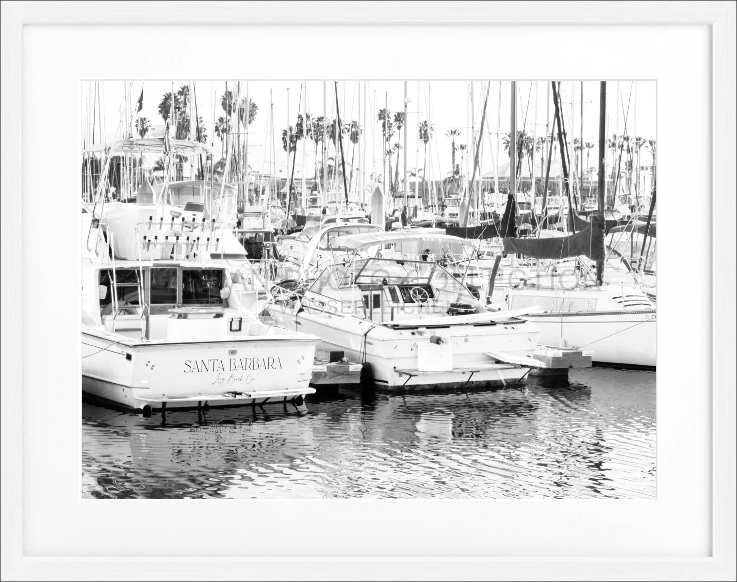 Poster mit Rahmen Kalifornien Santa Barbara ’Boat’ K175