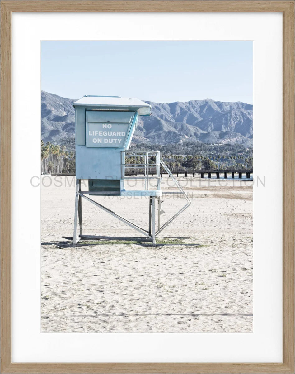 Poster mit Rahmen Kalifornien Santa Barbara ’Lifeguard’ K32