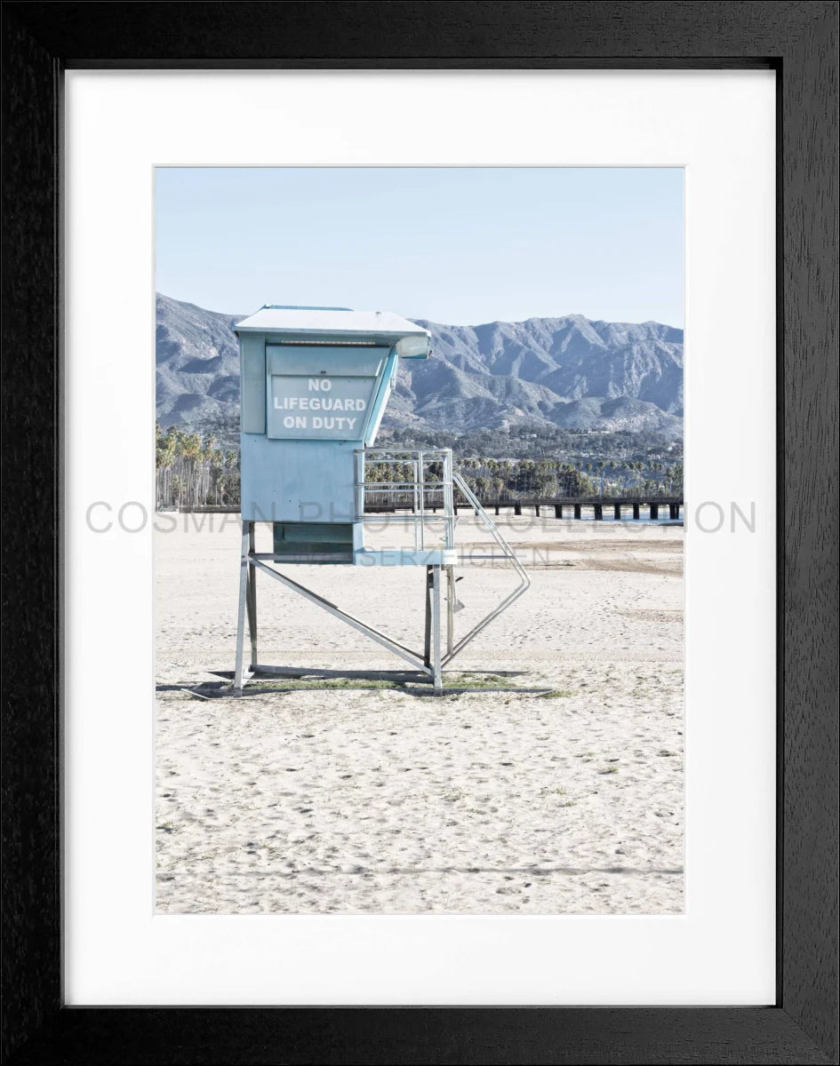 Poster mit Rahmen Kalifornien Santa Barbara ’Lifeguard’ K32