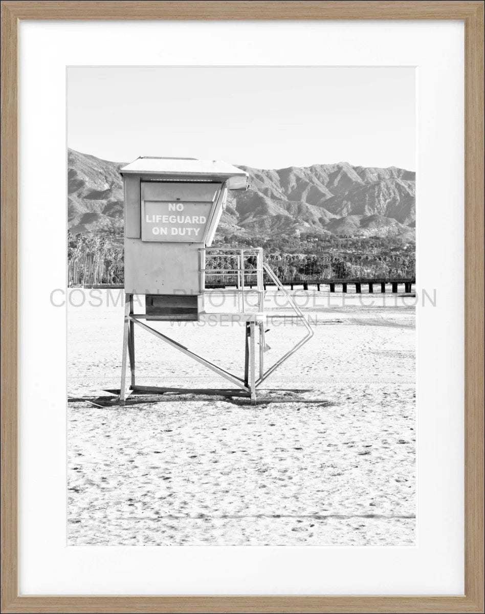 Poster mit Rahmen Kalifornien Santa Barbara ’Lifeguard’ K32