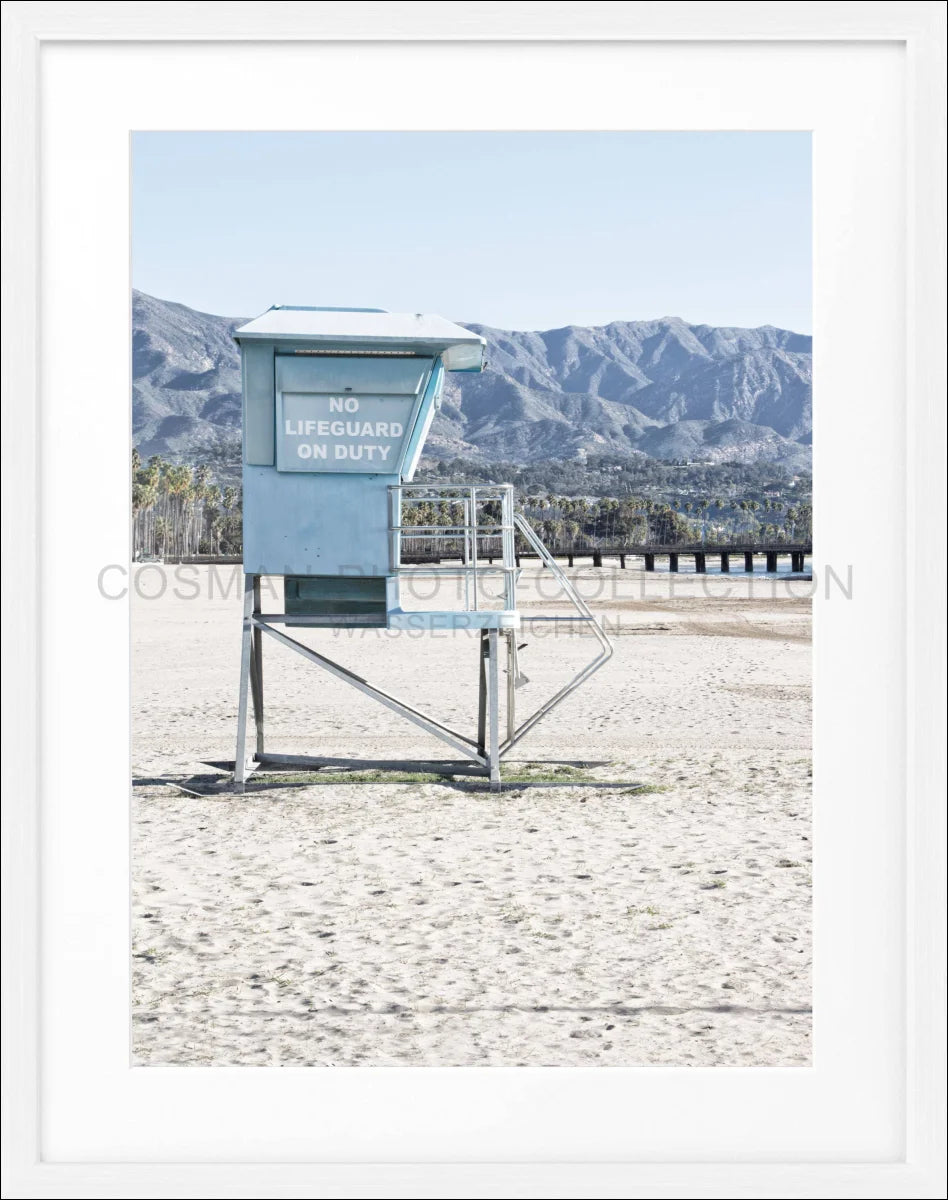 Poster mit Rahmen Kalifornien Santa Barbara ’Lifeguard’ K32