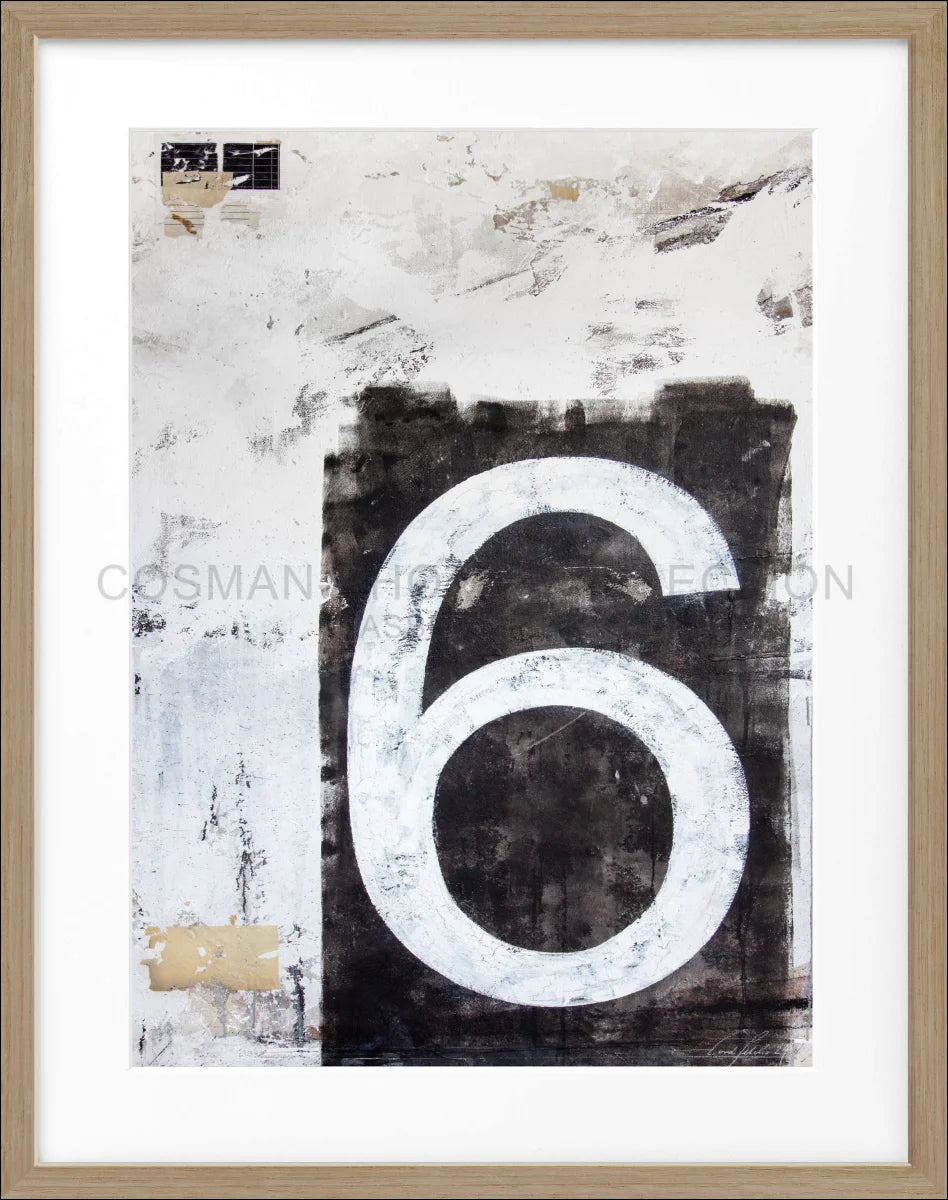 Poster mit Rahmen Kunst ’Zahl sechs’ GM86 - Wandbilder