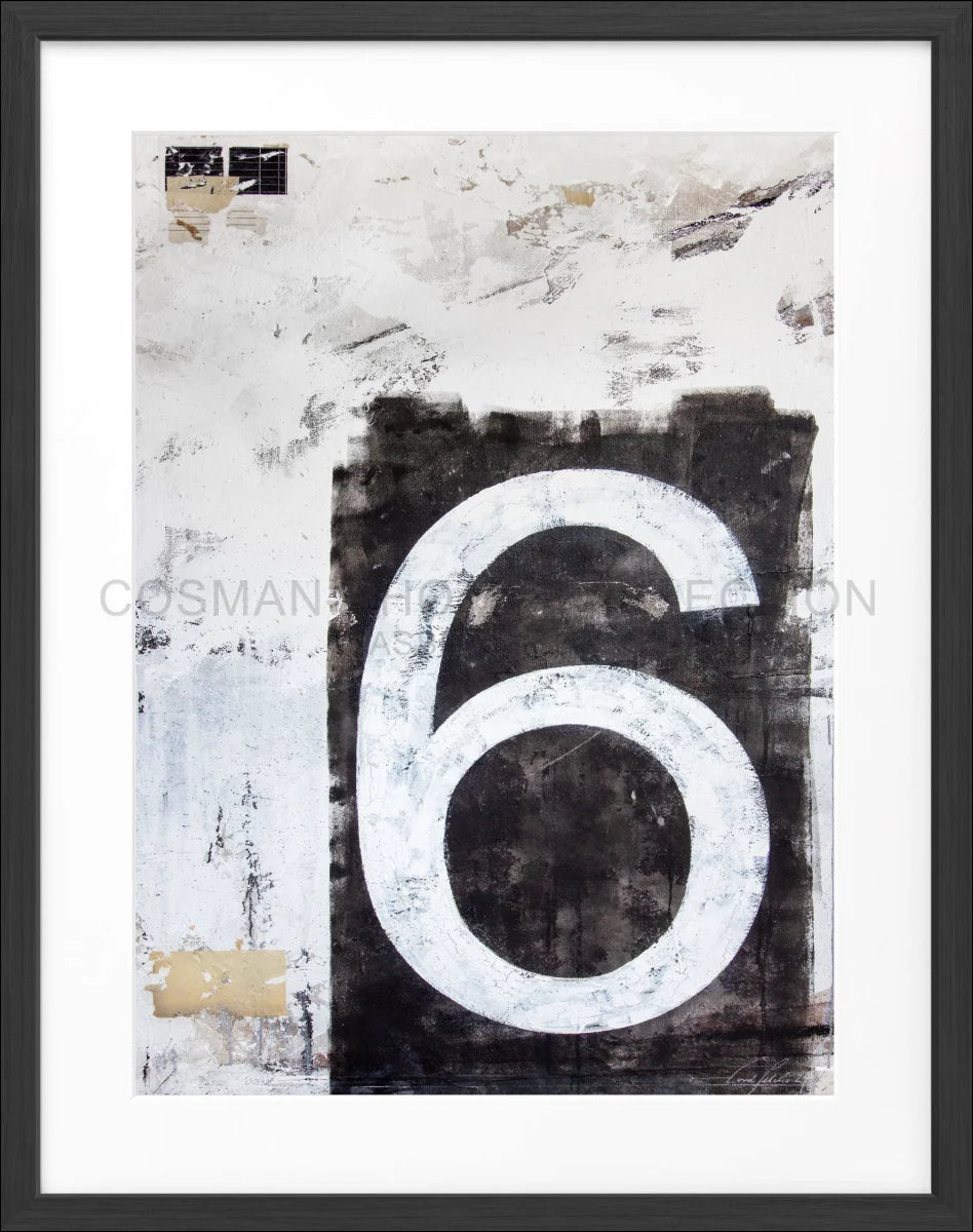 Poster mit Rahmen Kunst ’Zahl sechs’ GM86 - Wandbilder