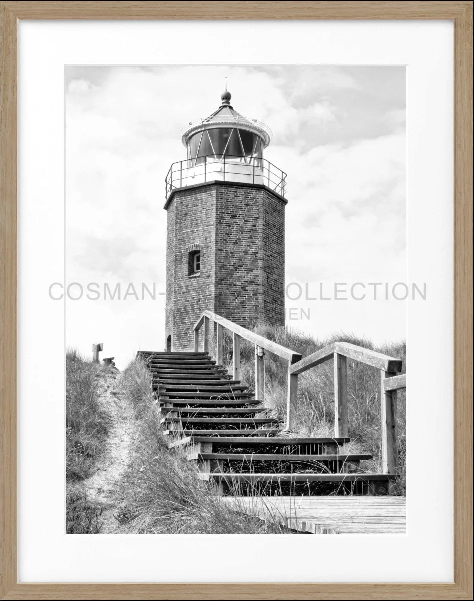 Poster mit Rahmen Leuchtturm Sylt ’Rotes Kliff’ Kampen SY50