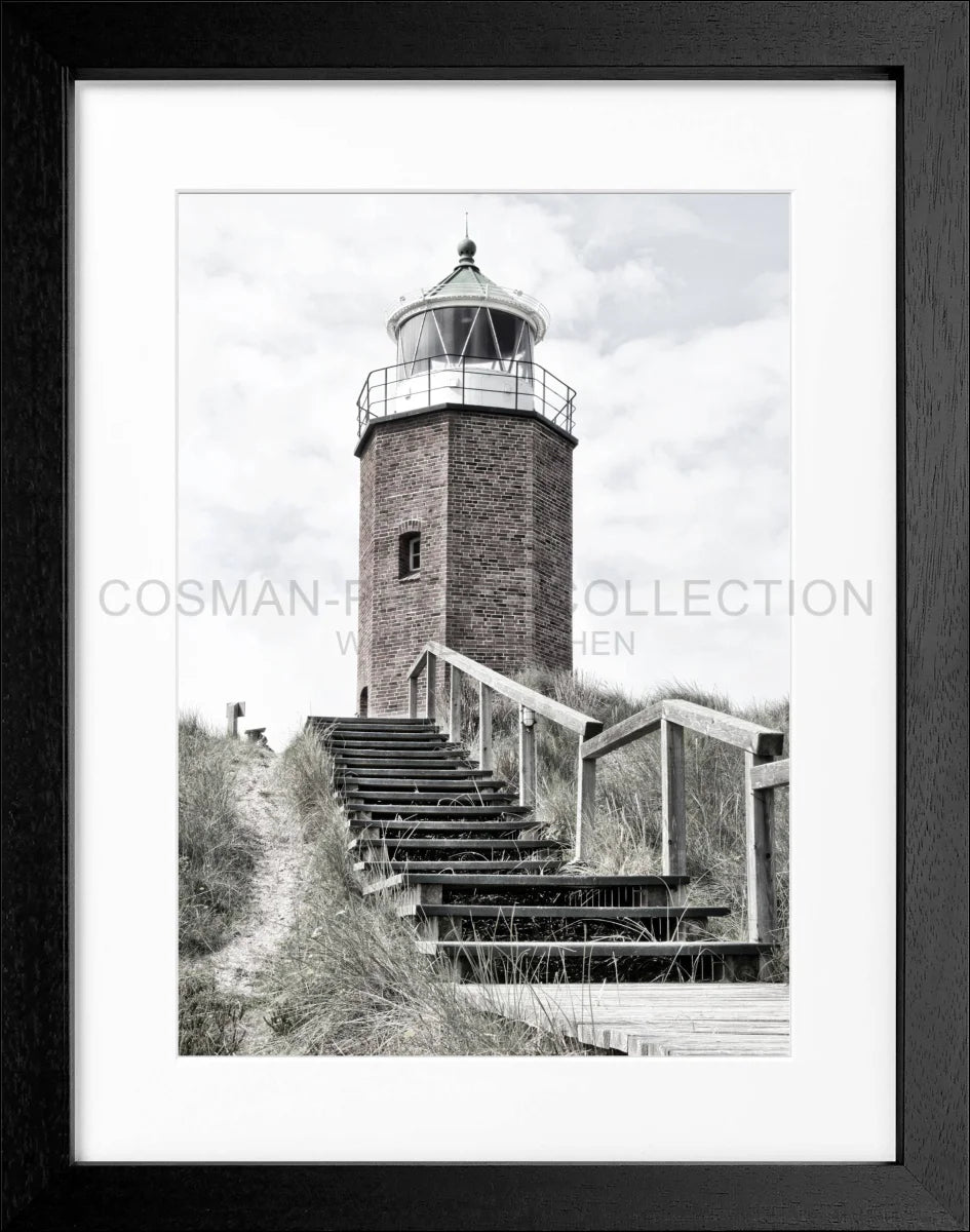 Poster mit Rahmen Leuchtturm Sylt ’Rotes Kliff’ Kampen SY50