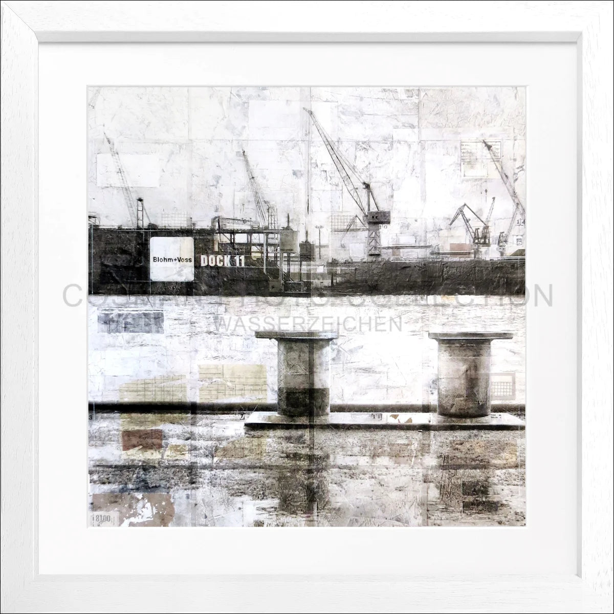 Poster mit Rahmen ’Poller Hafen’ Hamburg GM06Q - Wandbilder