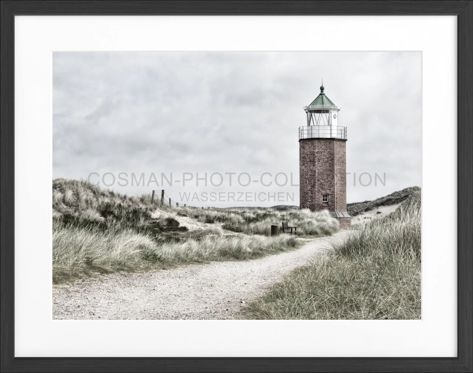 Poster mit Rahmen Sylt Leuchtturm ’Rotes Kliff’ SY09