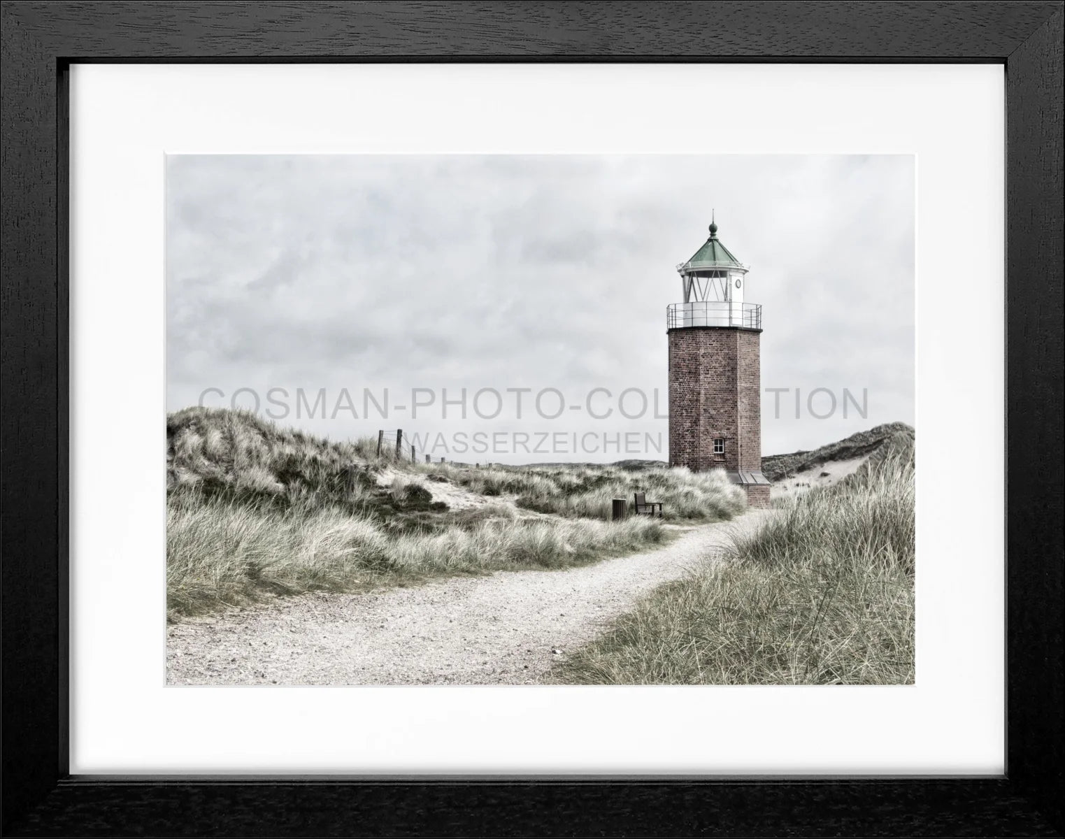Poster mit Rahmen Sylt Leuchtturm ’Rotes Kliff’ SY09