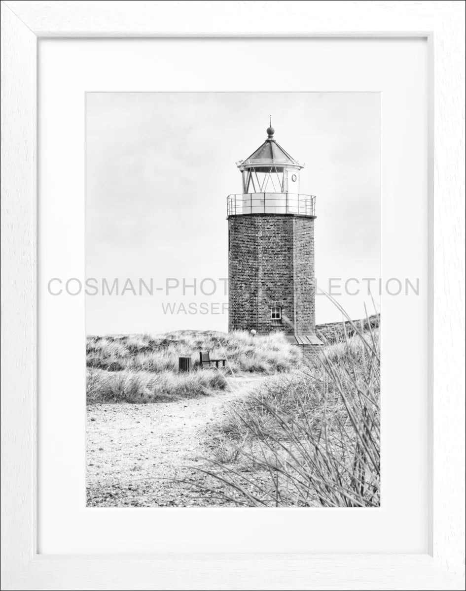 Poster mit Rahmen Sylt Leuchtturm ’Rotes Kliff’ SY64