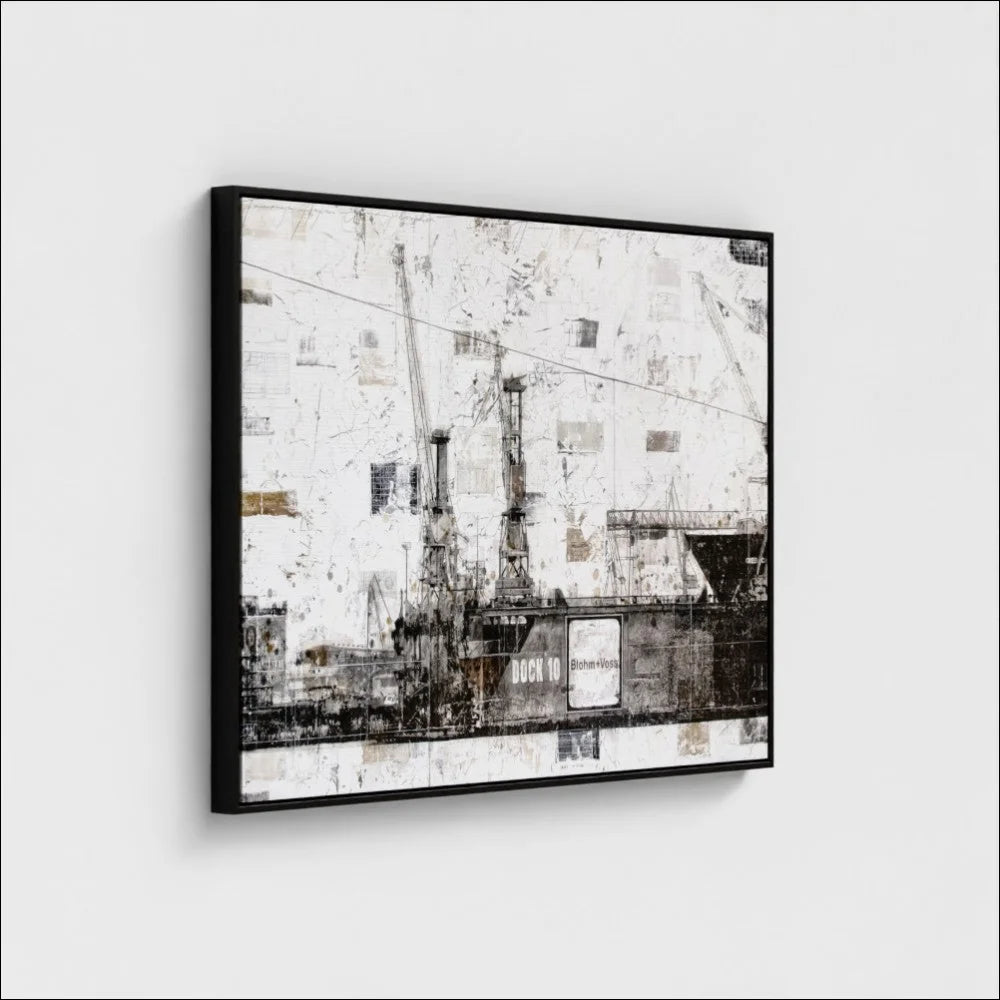 Wandbild Motiv GM09 ’Hamburg Dock 10’ - Druck auf Leinwand mit Schattenfuge