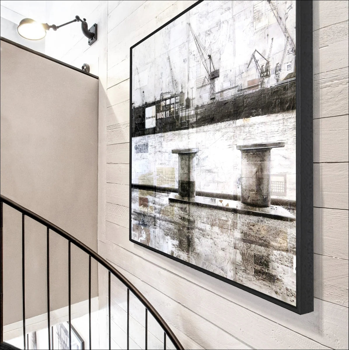 Wandbild GM06Q Hafen Hamburg ’Poller’ - Druck auf Leinwand