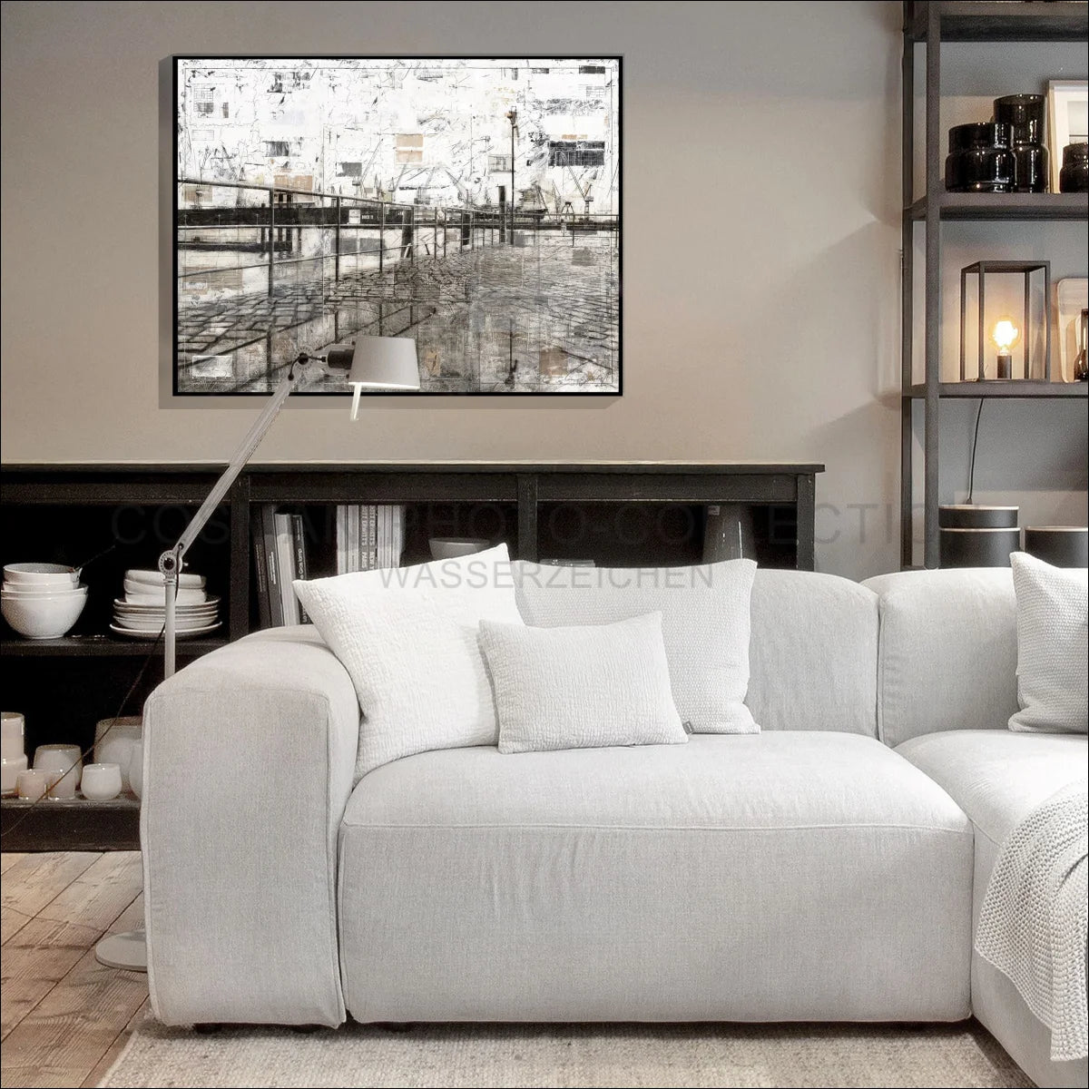 Wandbild Motiv GM07 Hamburg Hafen - Druck auf Leinwand