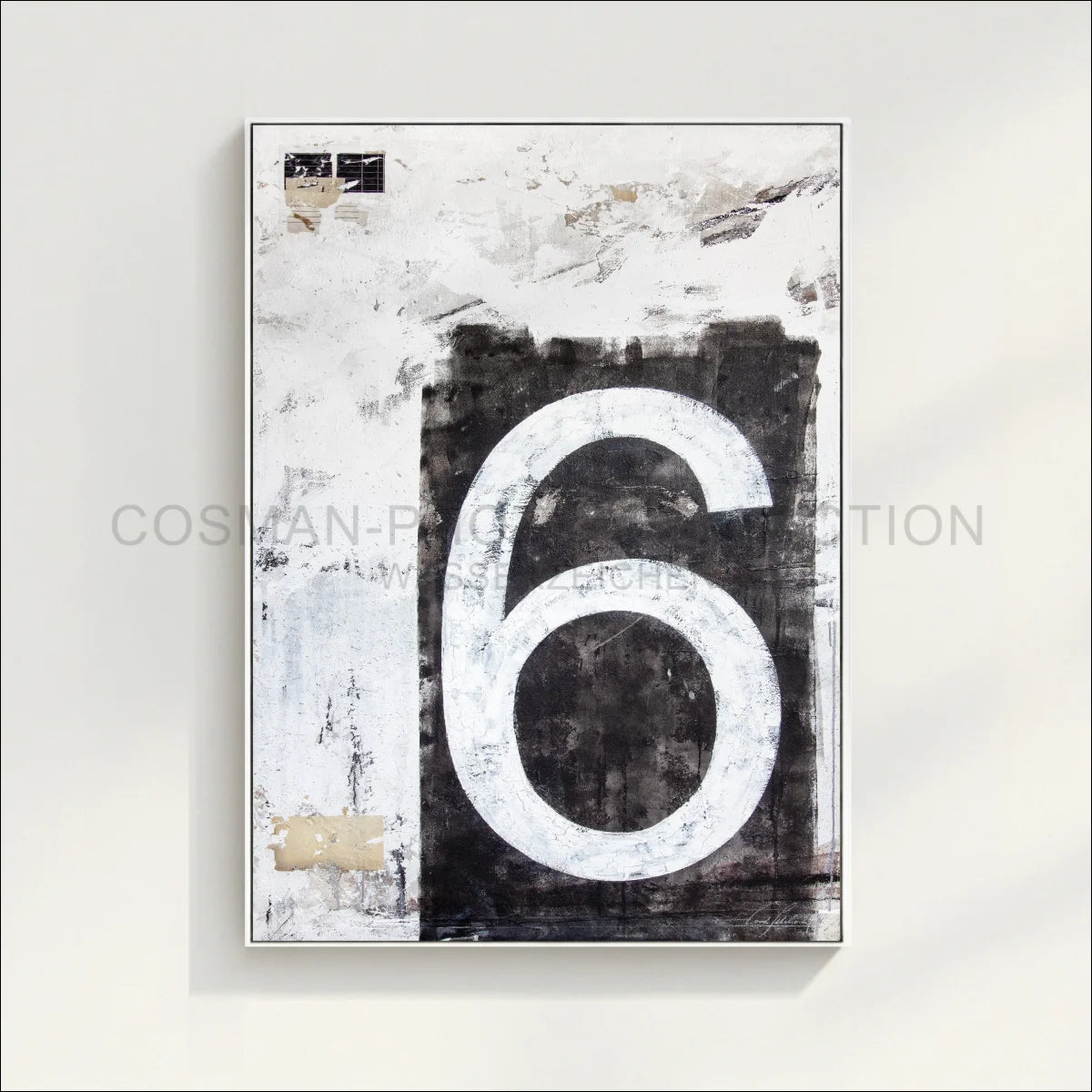 Wandbild GM86 Kunst Zahl ’Sechs’ - Druck auf Leinwand