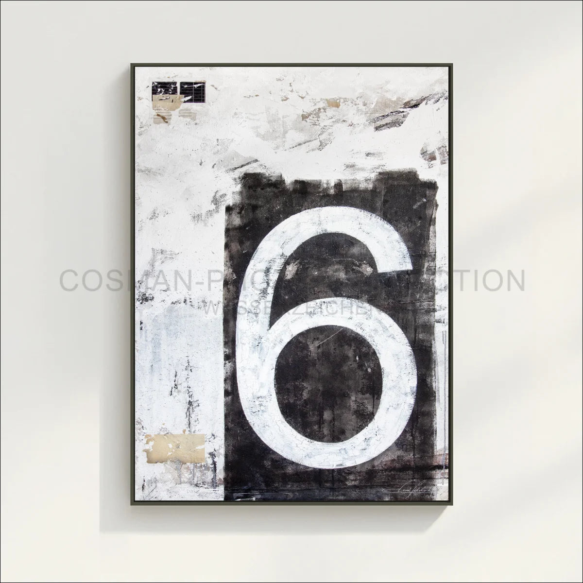 Wandbild GM86 Kunst Zahl ’Sechs’ - Druck auf Leinwand