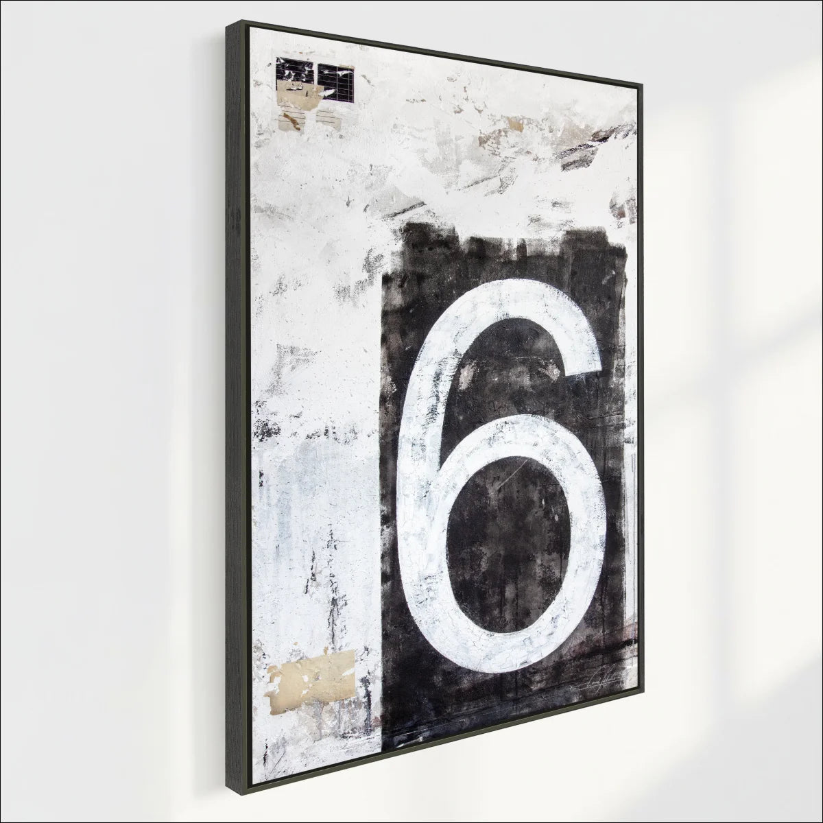 Wandbild GM86 Kunst Zahl ’Sechs’ - Druck auf Leinwand