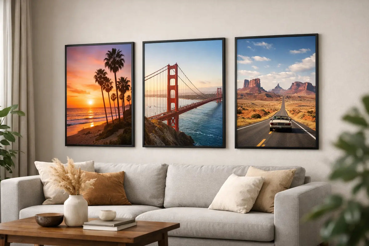 Kalifornien Poster fürs Wohnzimmer richtig wählen