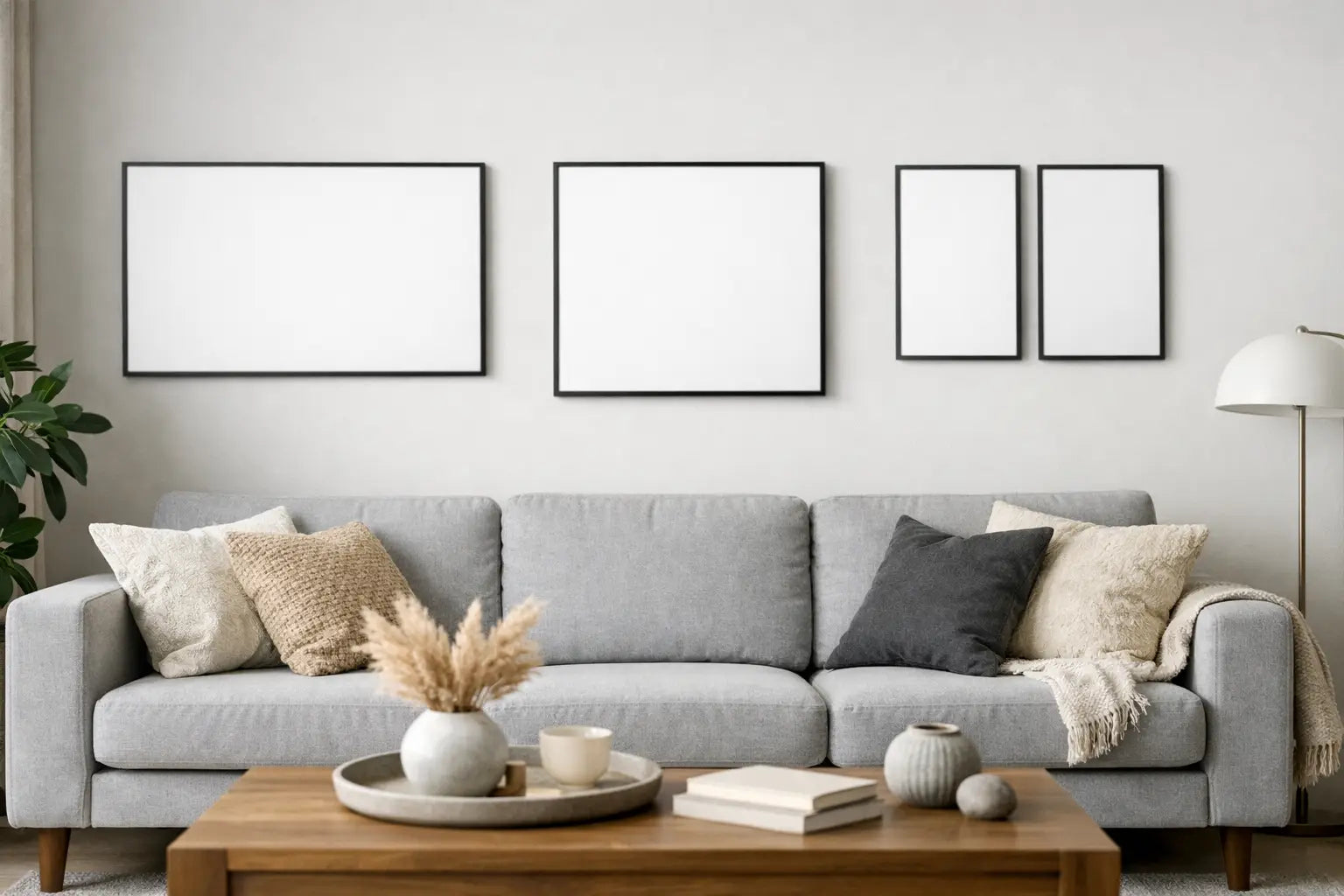 Welche Bildgröße über dem Sofa wirkt stimmig?