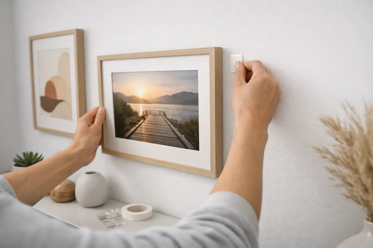 Wandkunst ohne Bohren aufhängen leicht gemacht