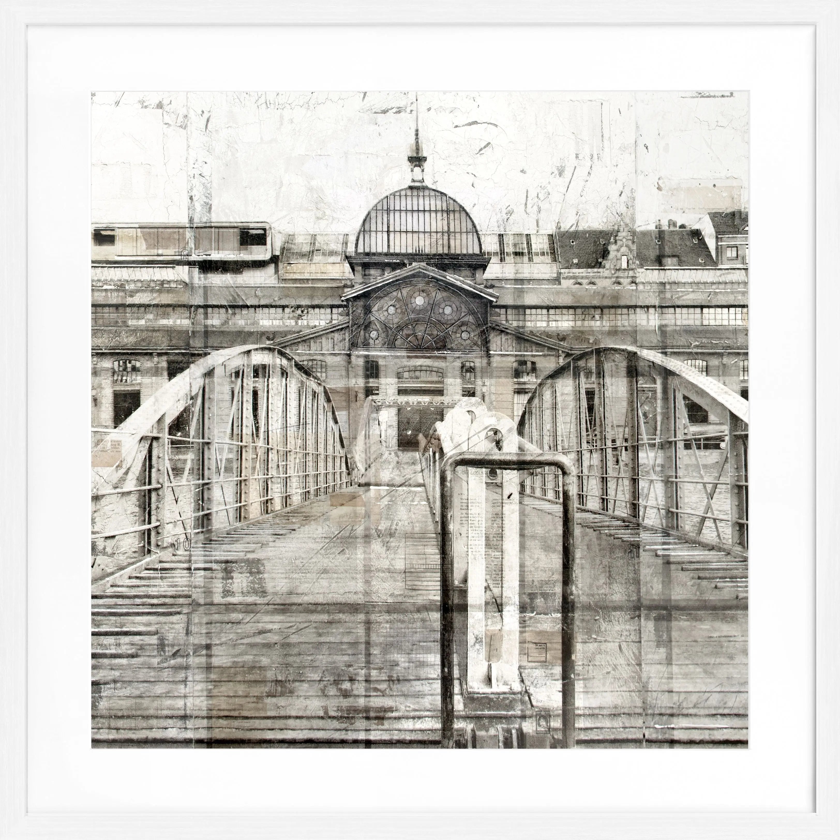 Poster mit Rahmen ’Fischauktionshalle’ Hafen Hamburg GM04Q