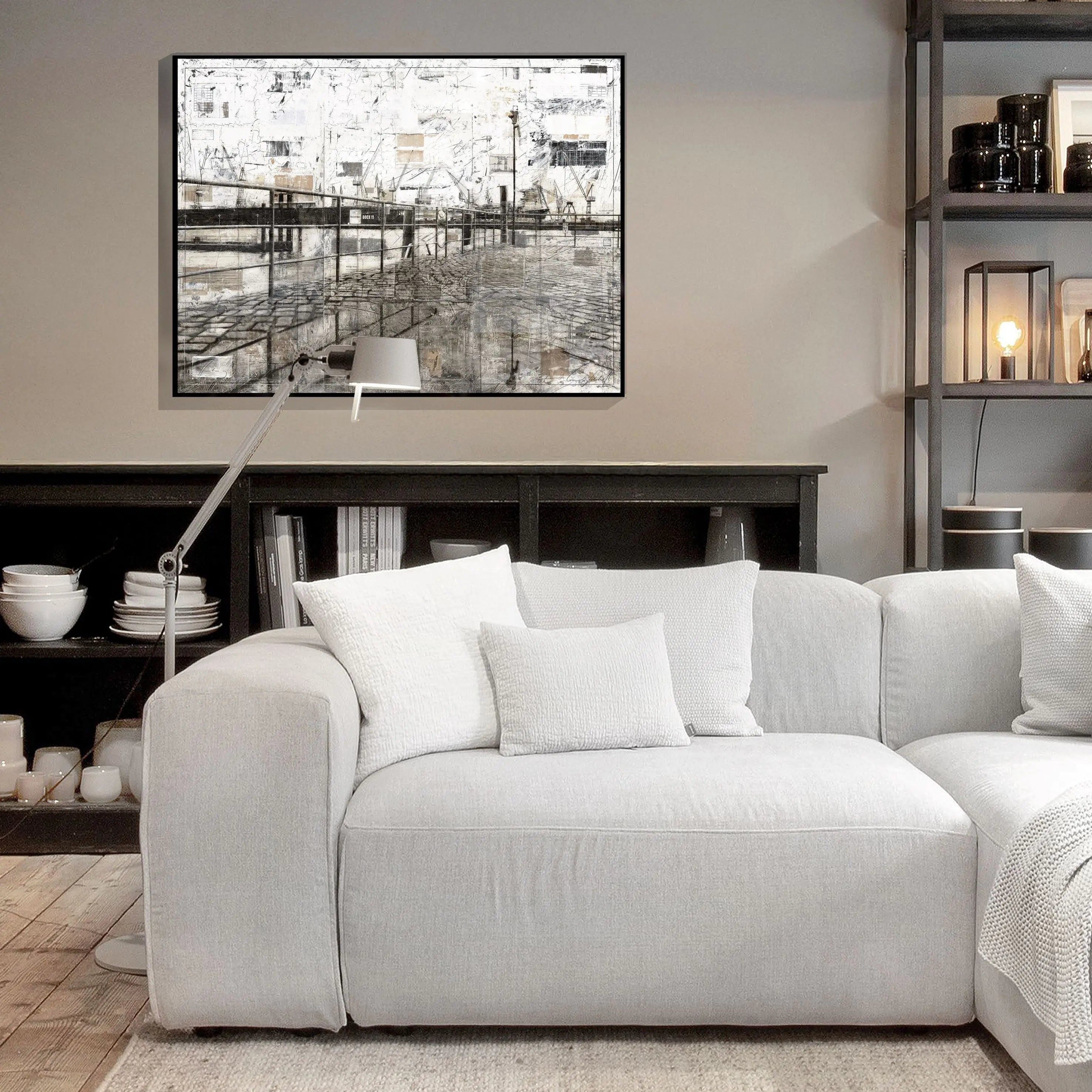 Wandbild Motiv GM07 Hamburg Hafen - Druck auf Leinwand
