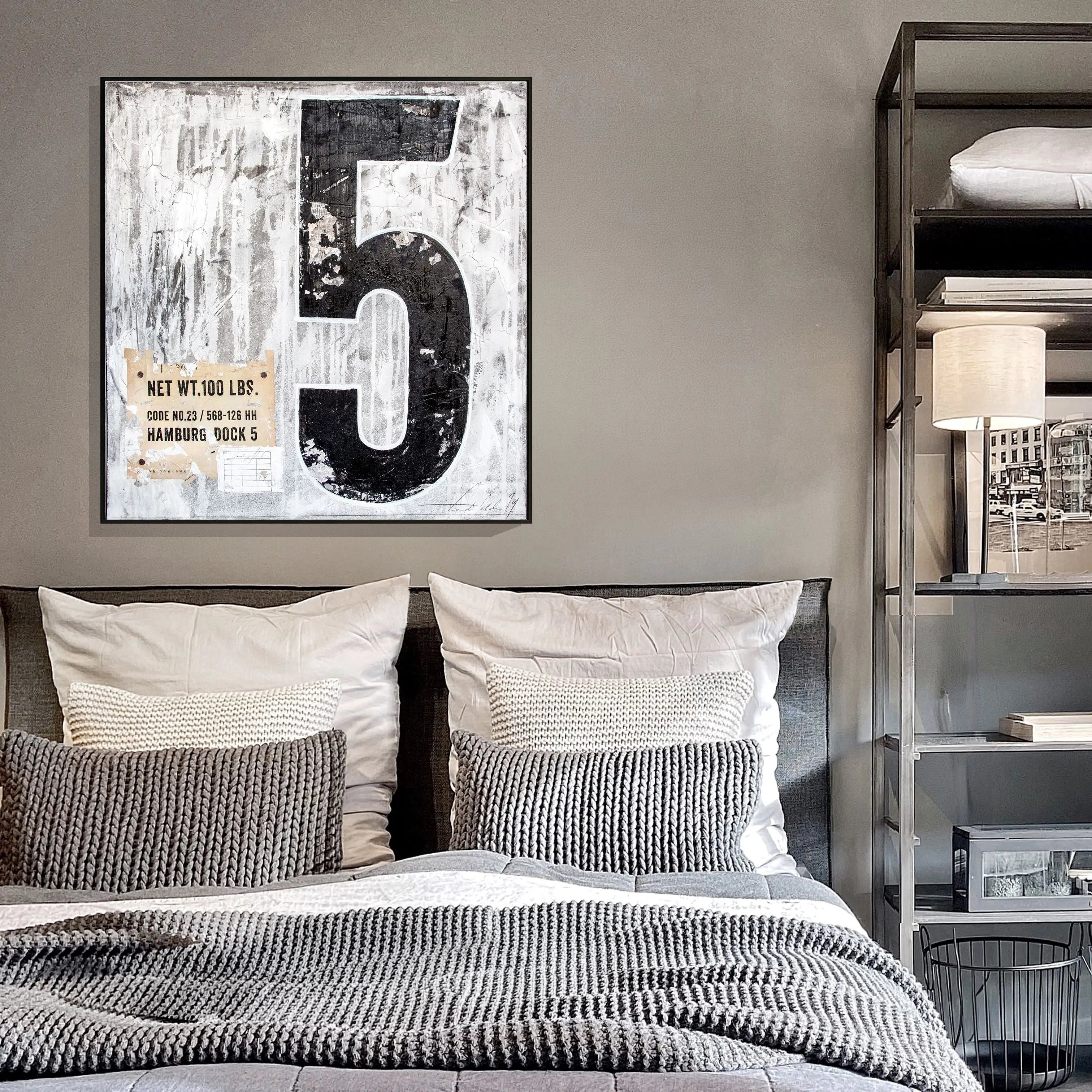 Wandbild GM11 ’Fünf’ - Druck auf Leinwand mit Schattenfuge - COSMAN-Photocollection