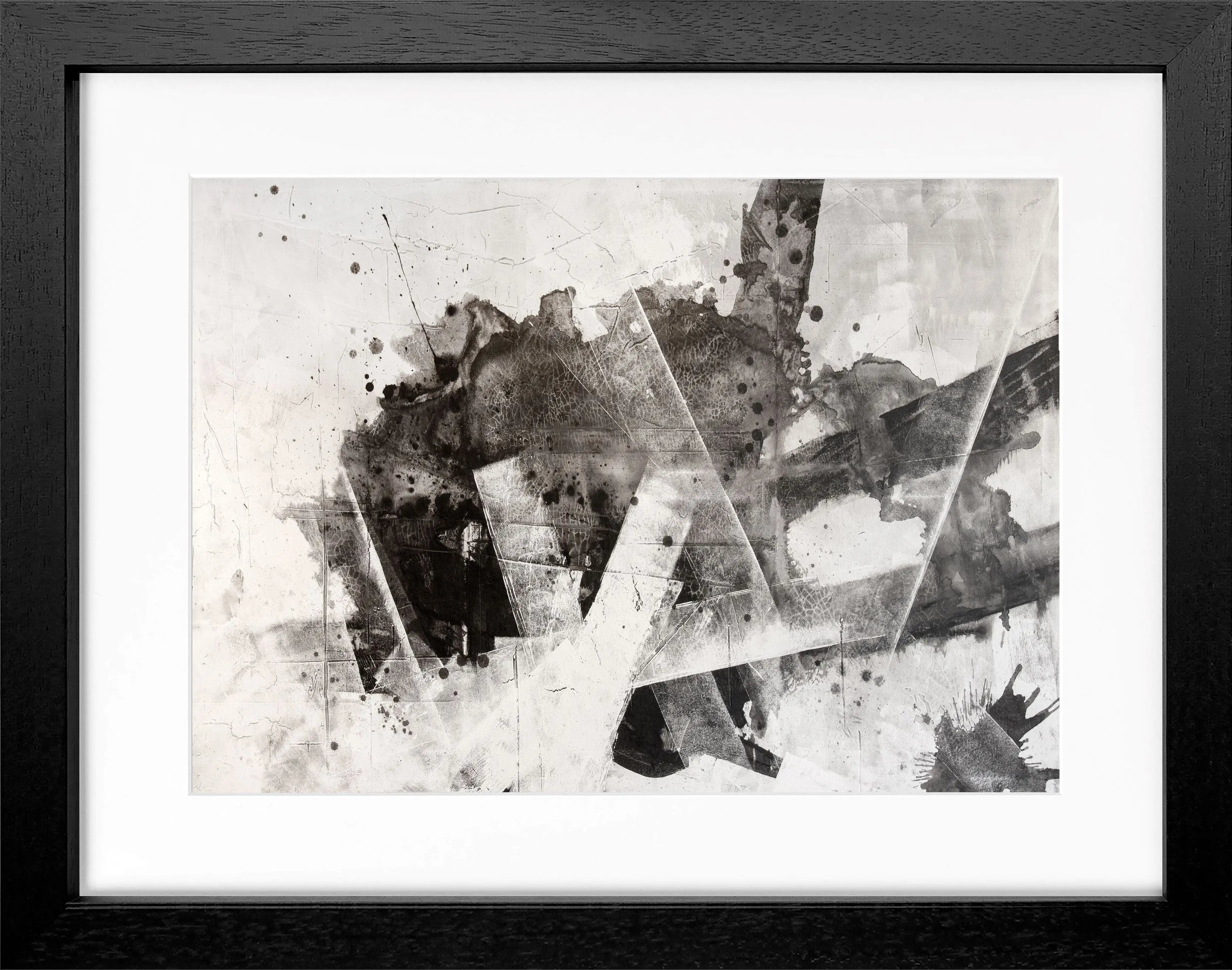 Poster mit Rahmen Kunst ’Abstrakt schwarz’ GM88 - Wandbilder