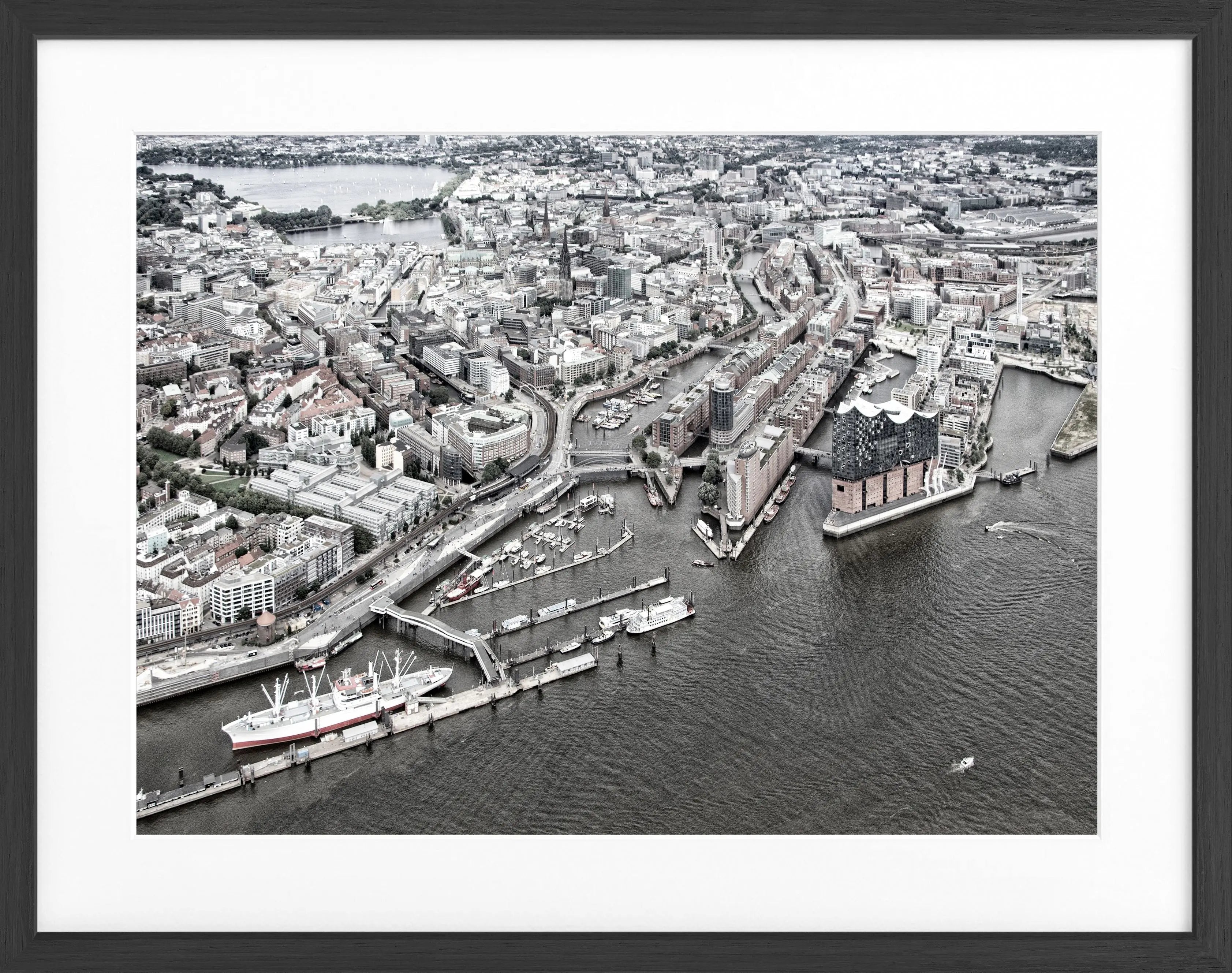 Poster mit Rahmen Hamburg Hafen HH15 - Wandbilder
