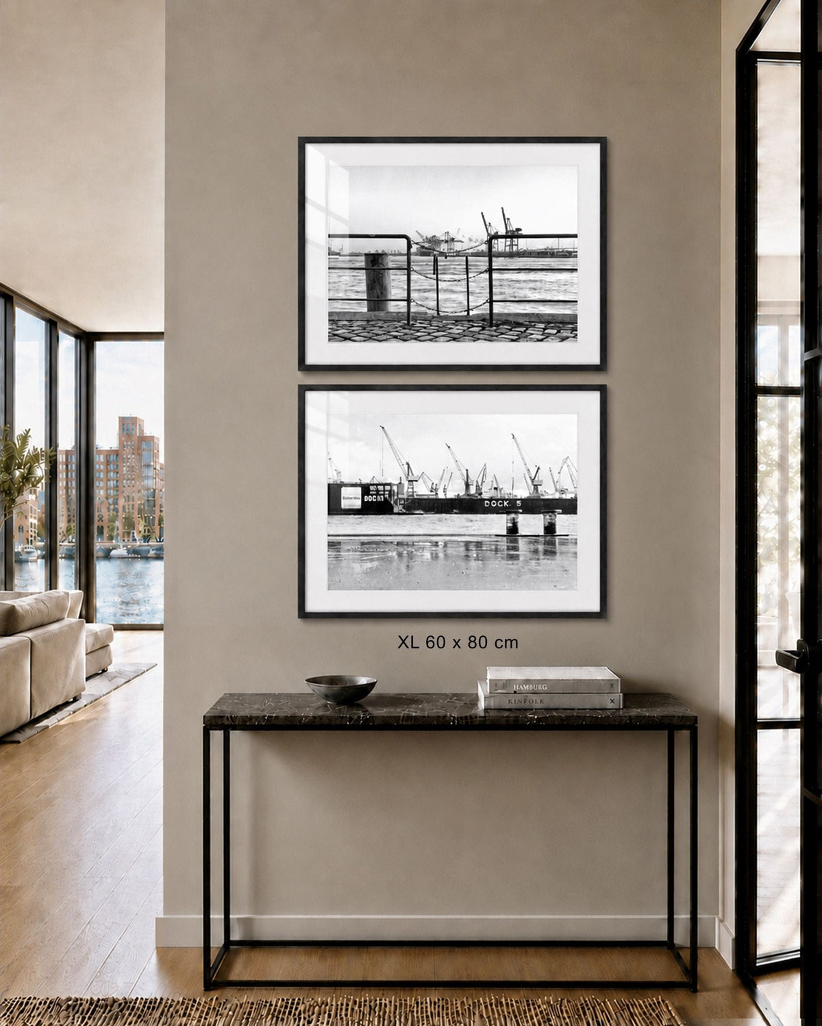 Gerahmte Fotografie Hamburg Hafen Dock | HH05C