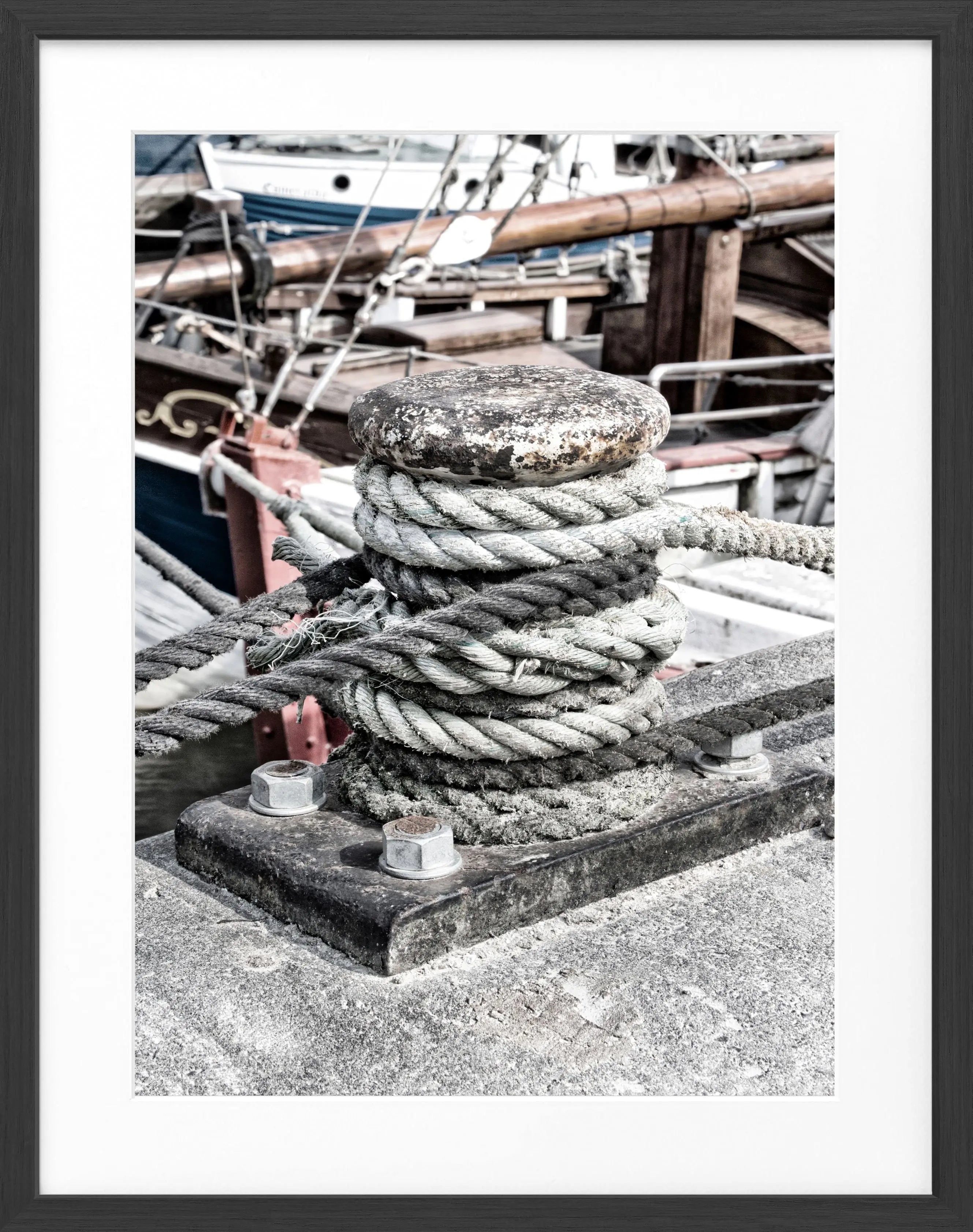 Poster mit Rahmen Hamburg Hafen ’Poller’ HH05J - Wandbilder
