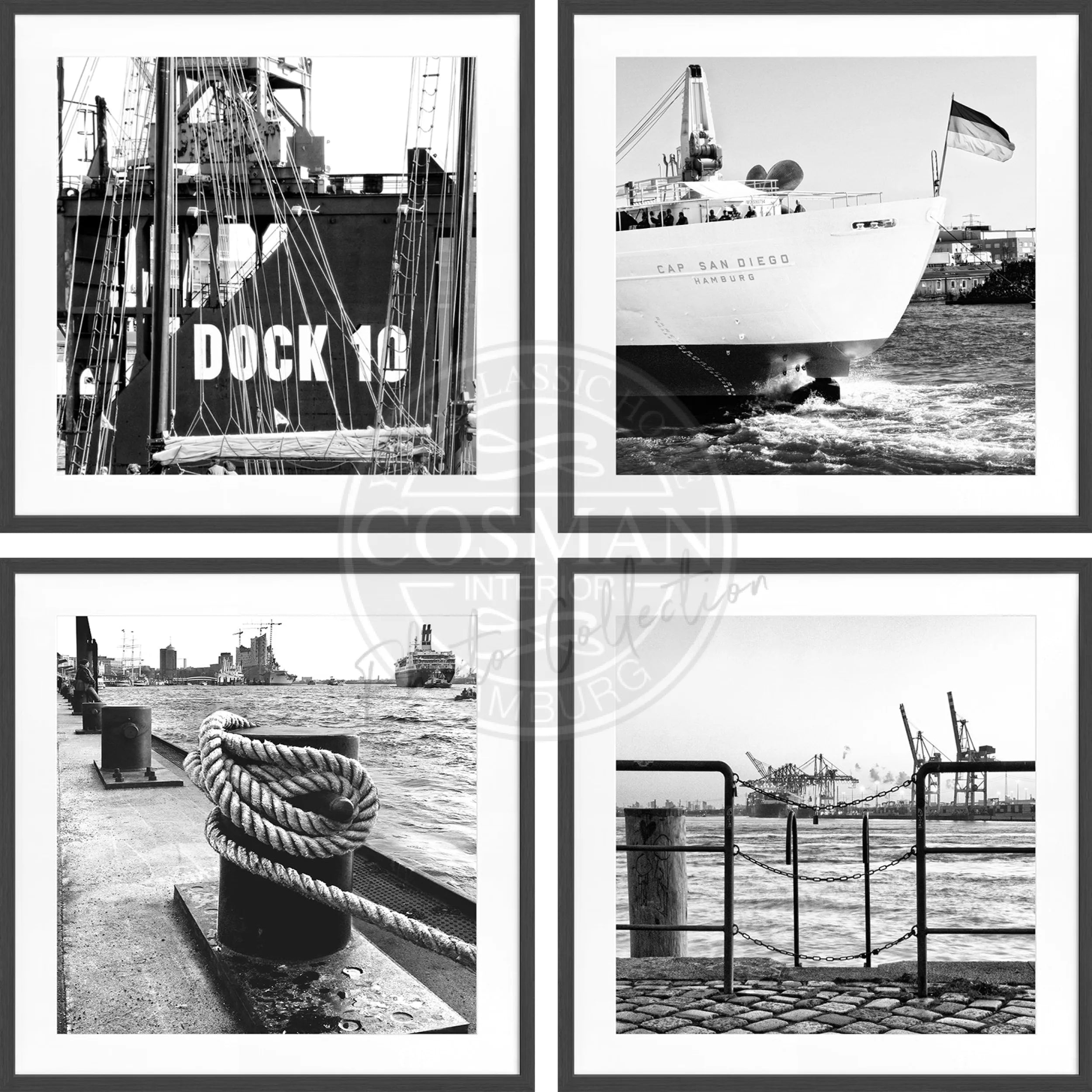 Bilderwand 4.er Set Hamburg quadratisch by COSMAN-Photocollection