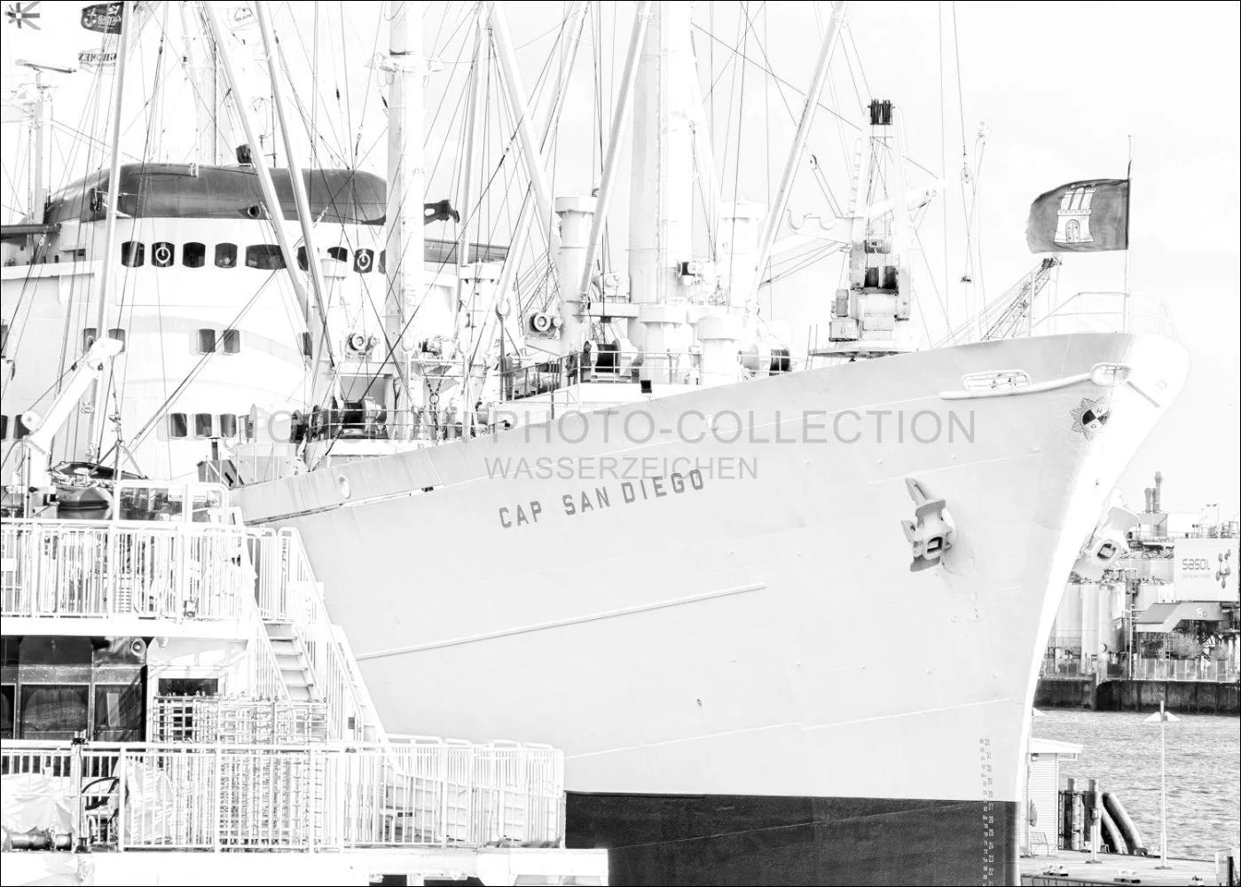 Plakat / Tryk Hamborg Havn 'Cap San Diego' HH10A