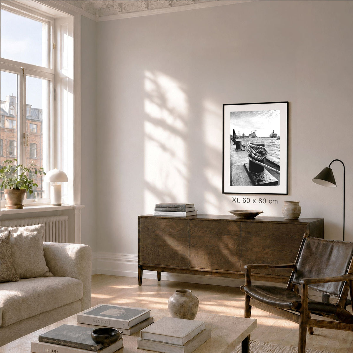 Gerahmte Fotografie Hamburg Hafen Poller | HH02