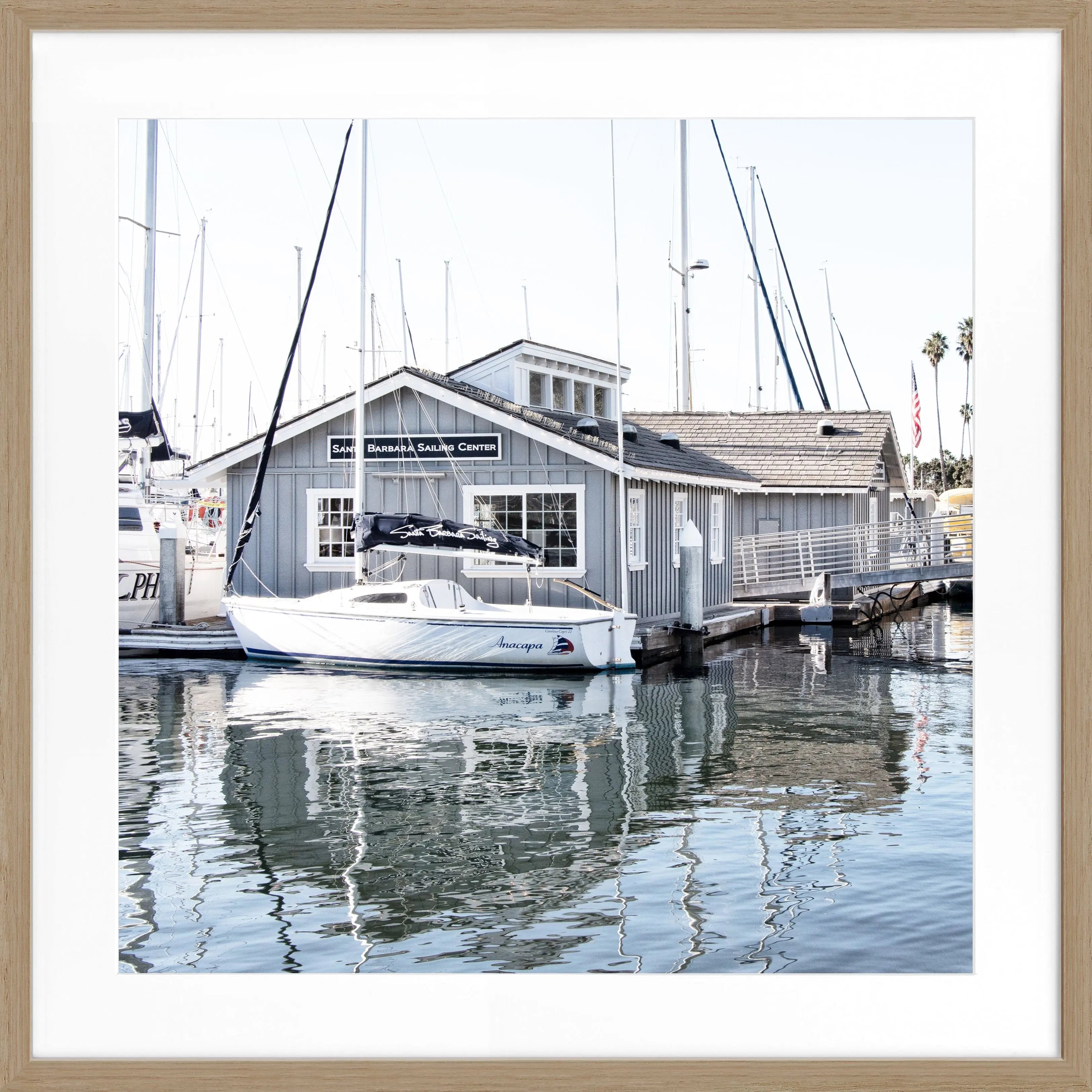 Poster mit Rahmen Kalifornien Santa Barbara ’Boat House’