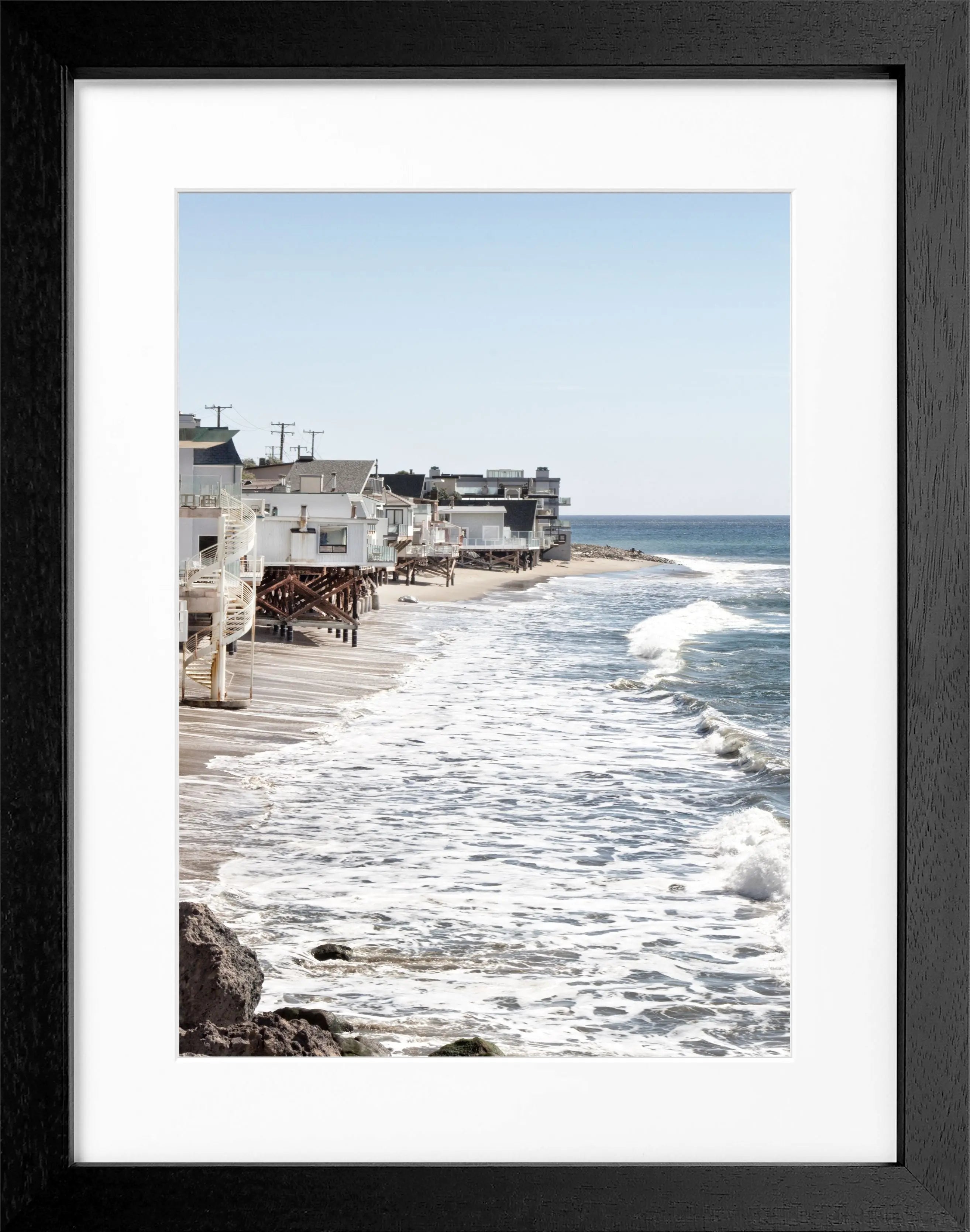 Poster mit Rahmen Kalifornien Malibu ’Beach House’ K53