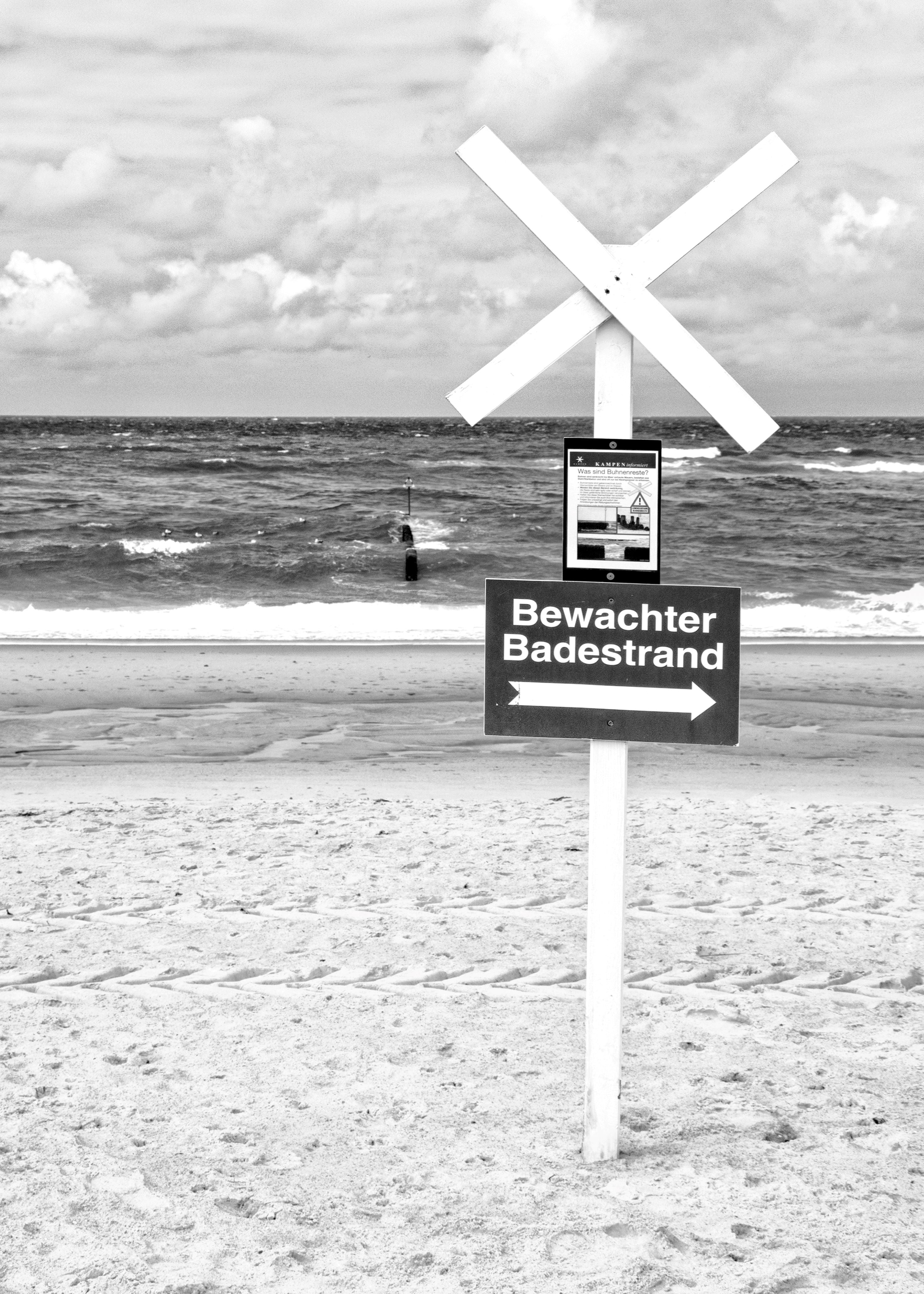 Poster / Druck Sylt "Bewachter Badestrand" SY49