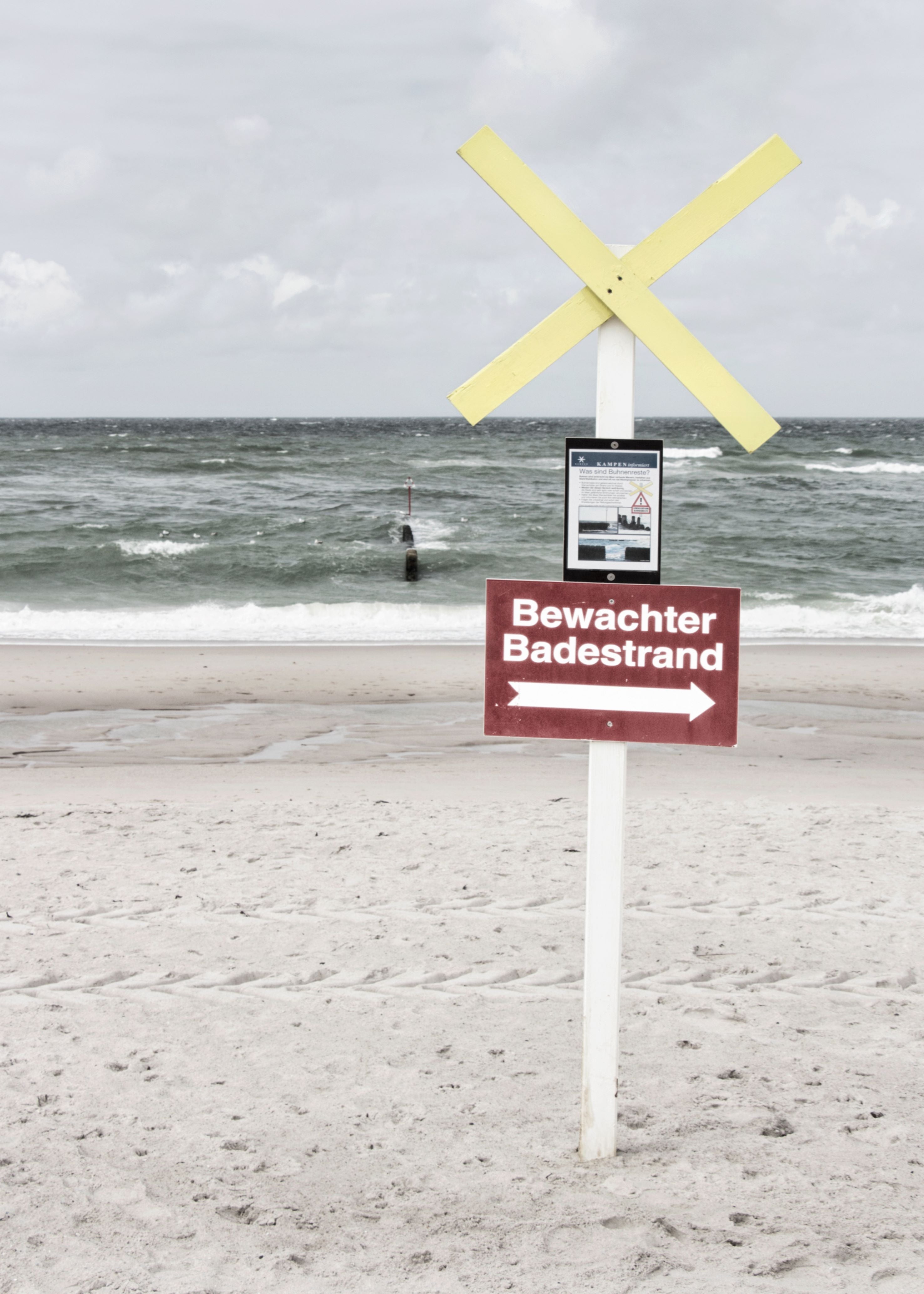 Poster / Druck Sylt "Bewachter Badestrand" SY49