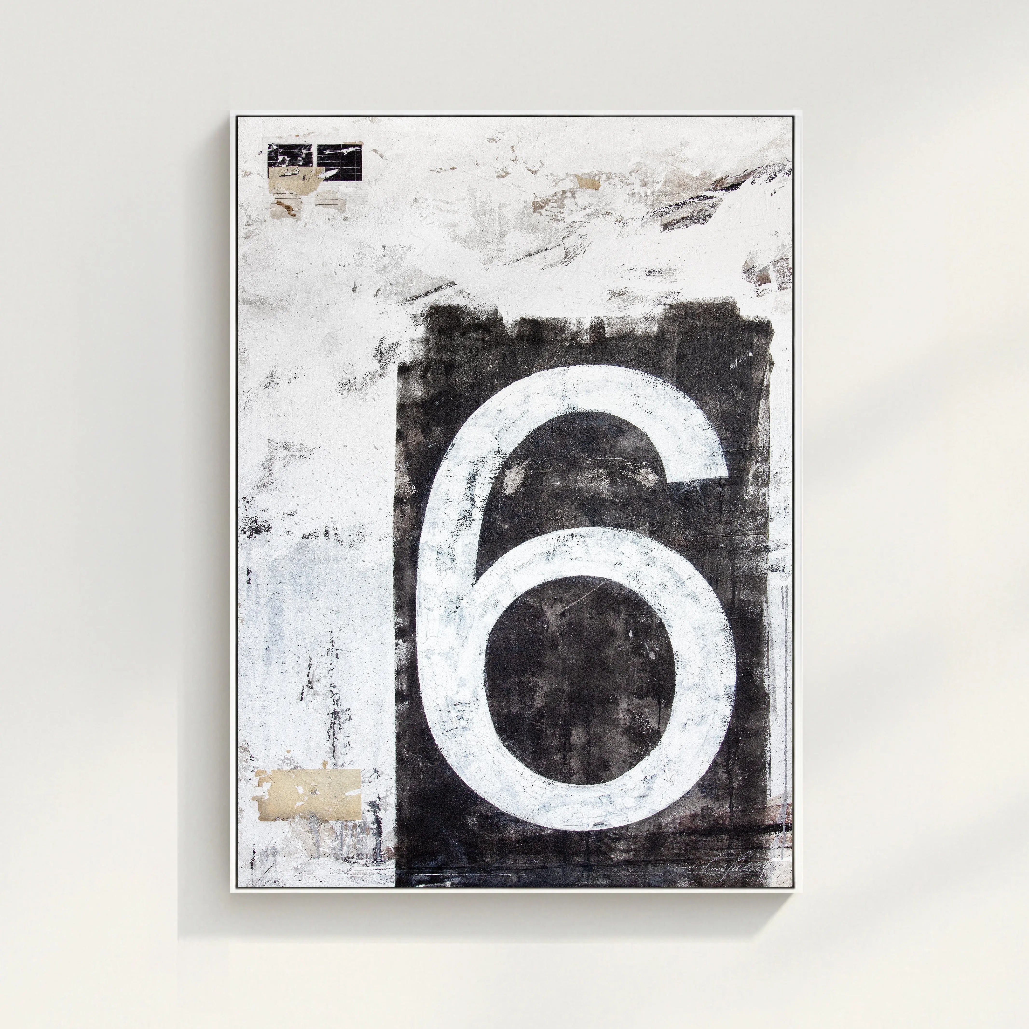 Wandbild GM86 Kunst Zahl ’Sechs’ - Druck auf Leinwand