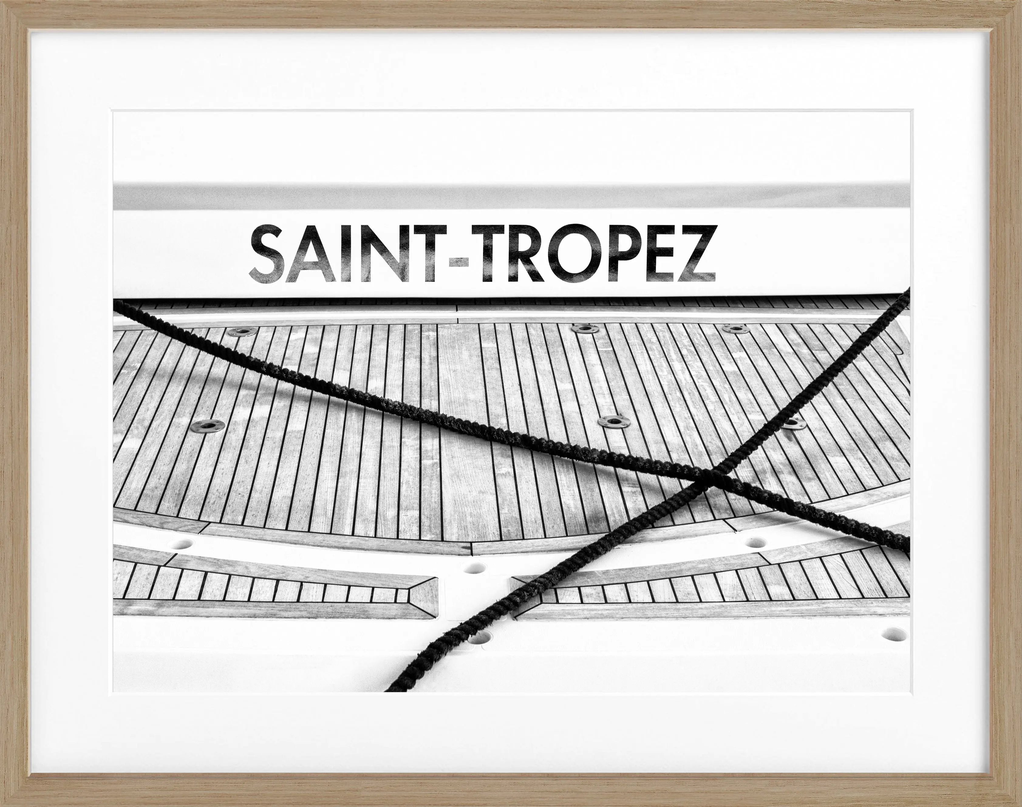 Poster mit Rahmen ’Boot Hafen’ Saint Tropez ST09A