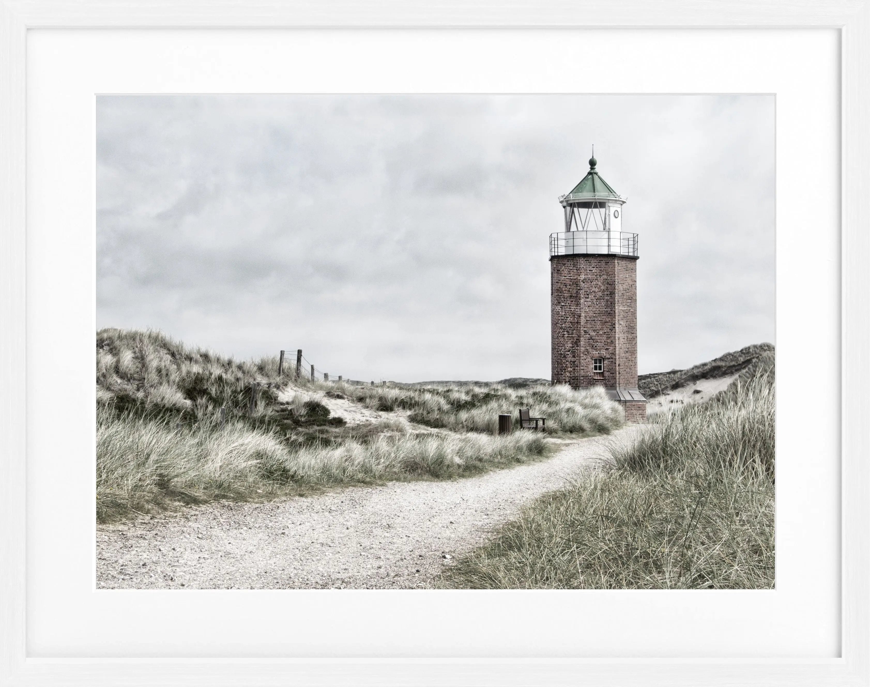Poster mit Rahmen Sylt Leuchtturm ’Rotes Kliff’ SY09