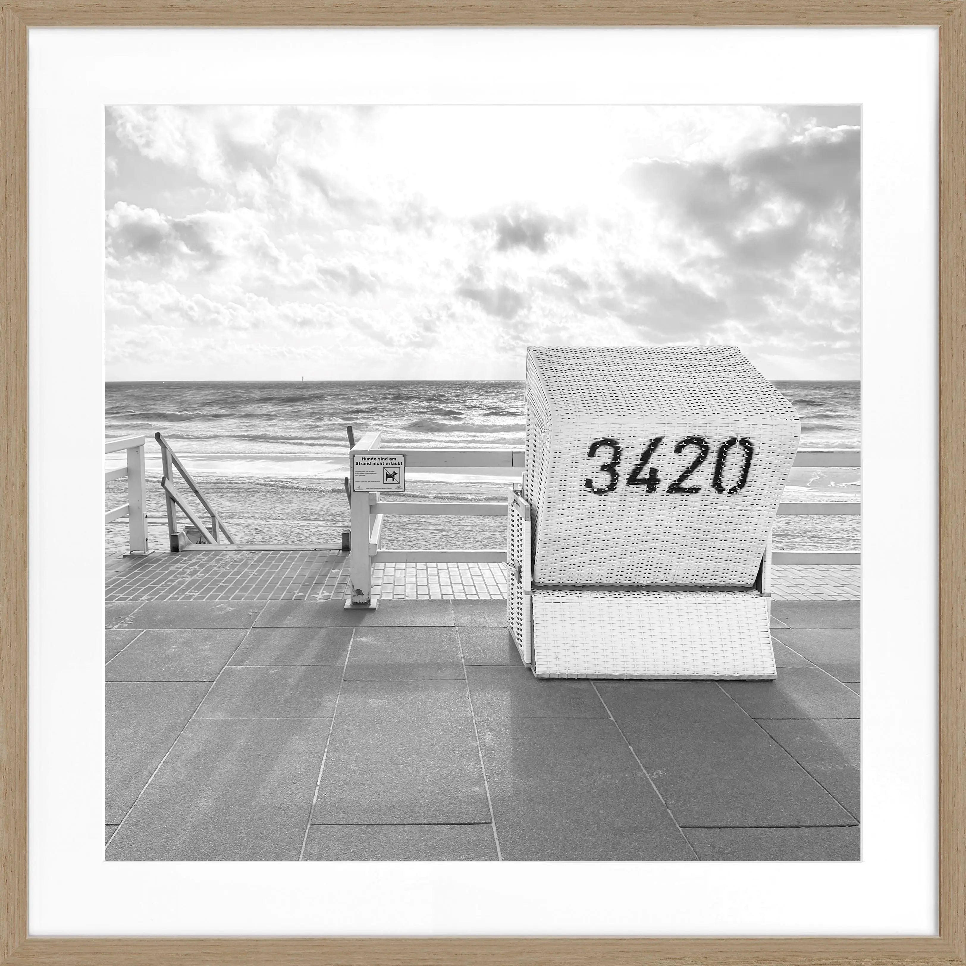 Poster mit Rahmen ’Strandkorb Westerland’ Sylt SY79Q