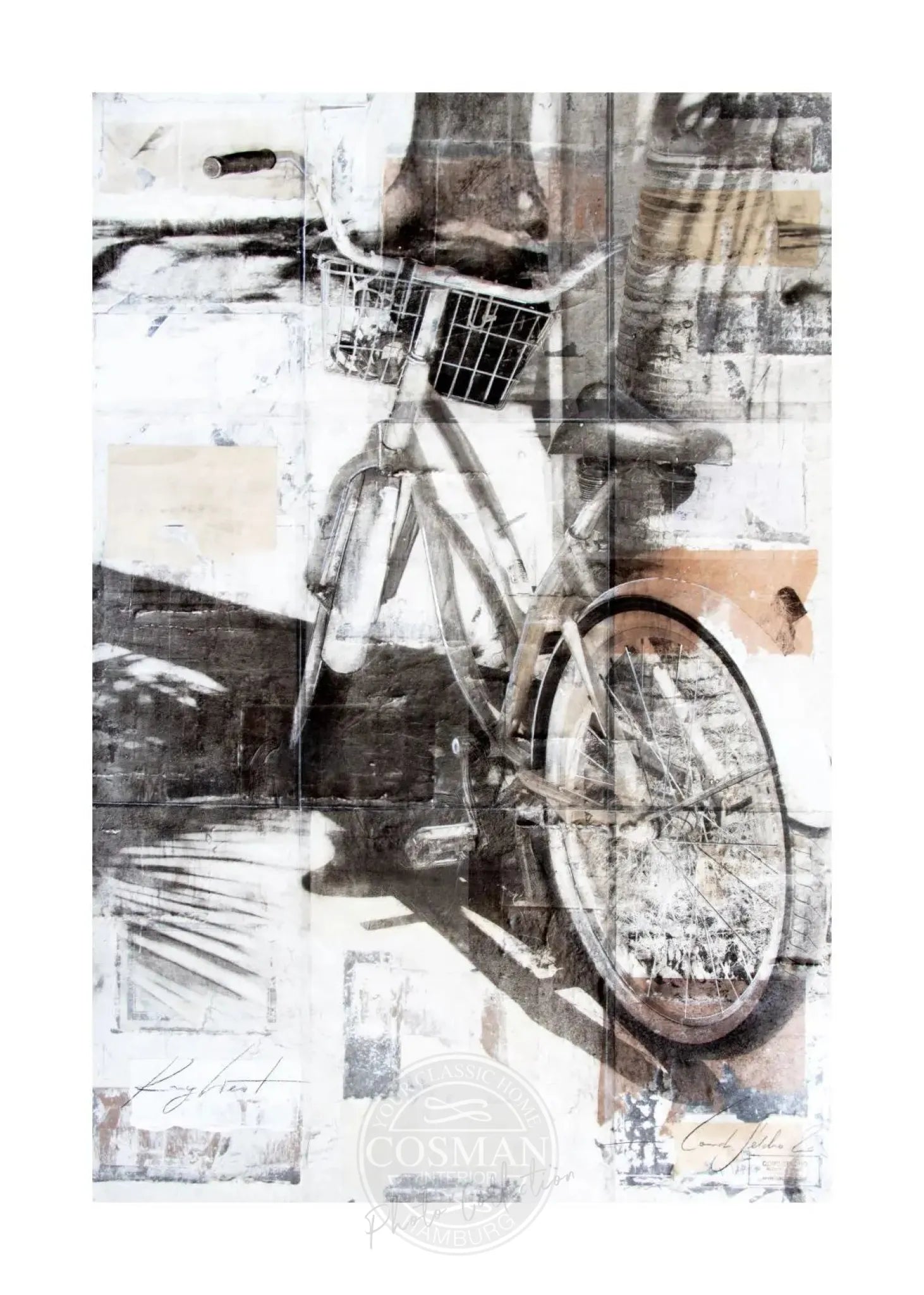 Hochwertiges Poster mit Florida ’BIKE’ Key West Motiv von Cosman-Photocollection, weißer Rand, A4-Format, farbige Landschaftsaufnahme