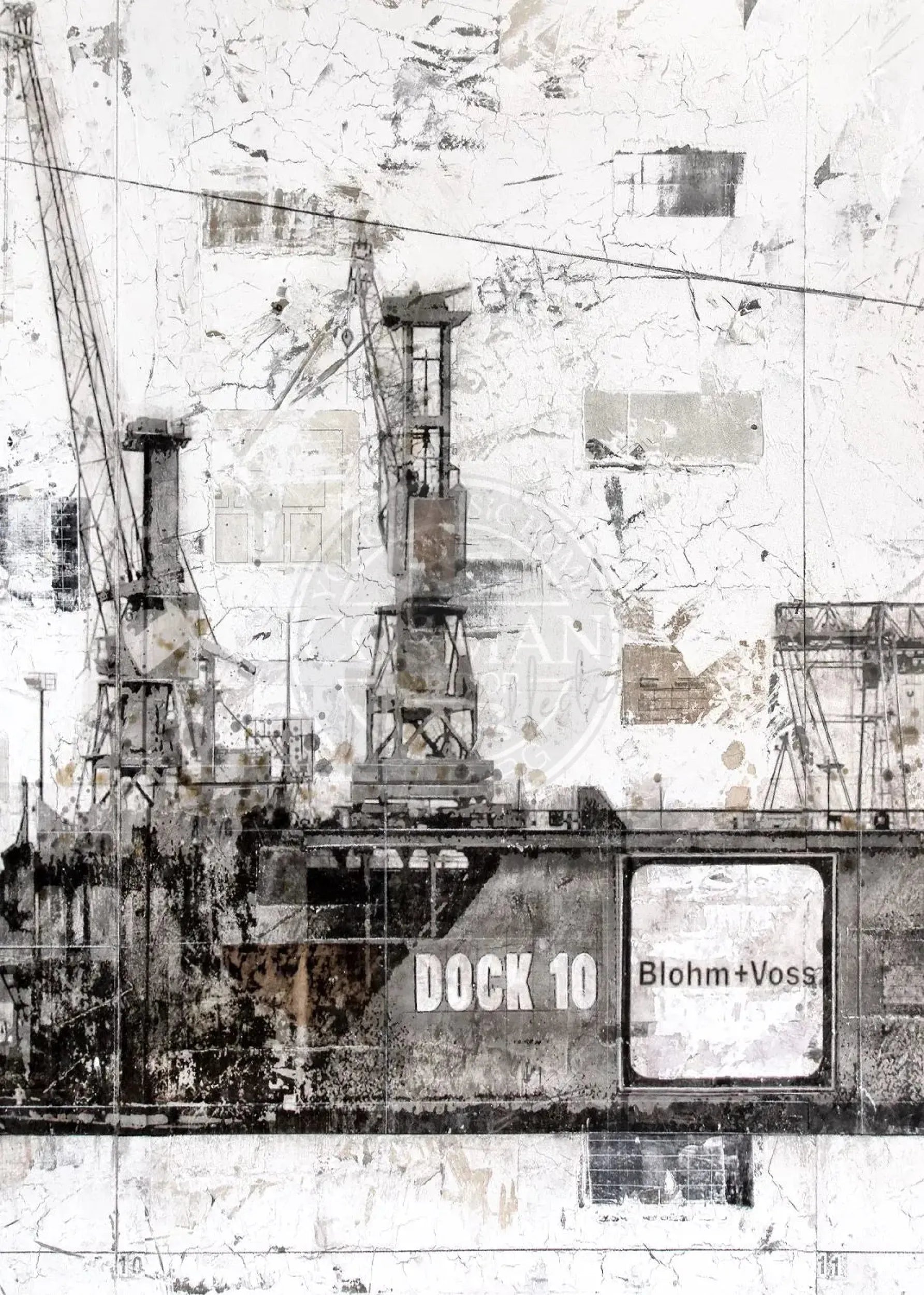 HAMBURG Dock 10 Poster von Cosman-Photocollection, 21x29,7 cm, mit weißem Rand, hochwertiger Druck für Wanddekoration
