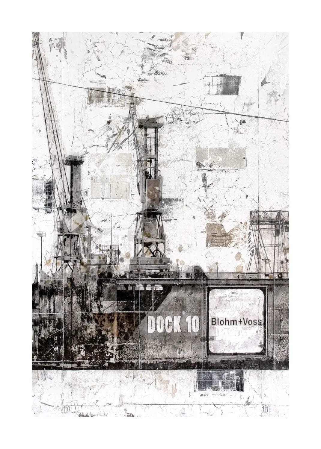 A4-Poster von Cosman-Photocollection mit weißem Rand, Hamburg Dock 10, Druck, fotografische Kunst, 21x29,7 cm