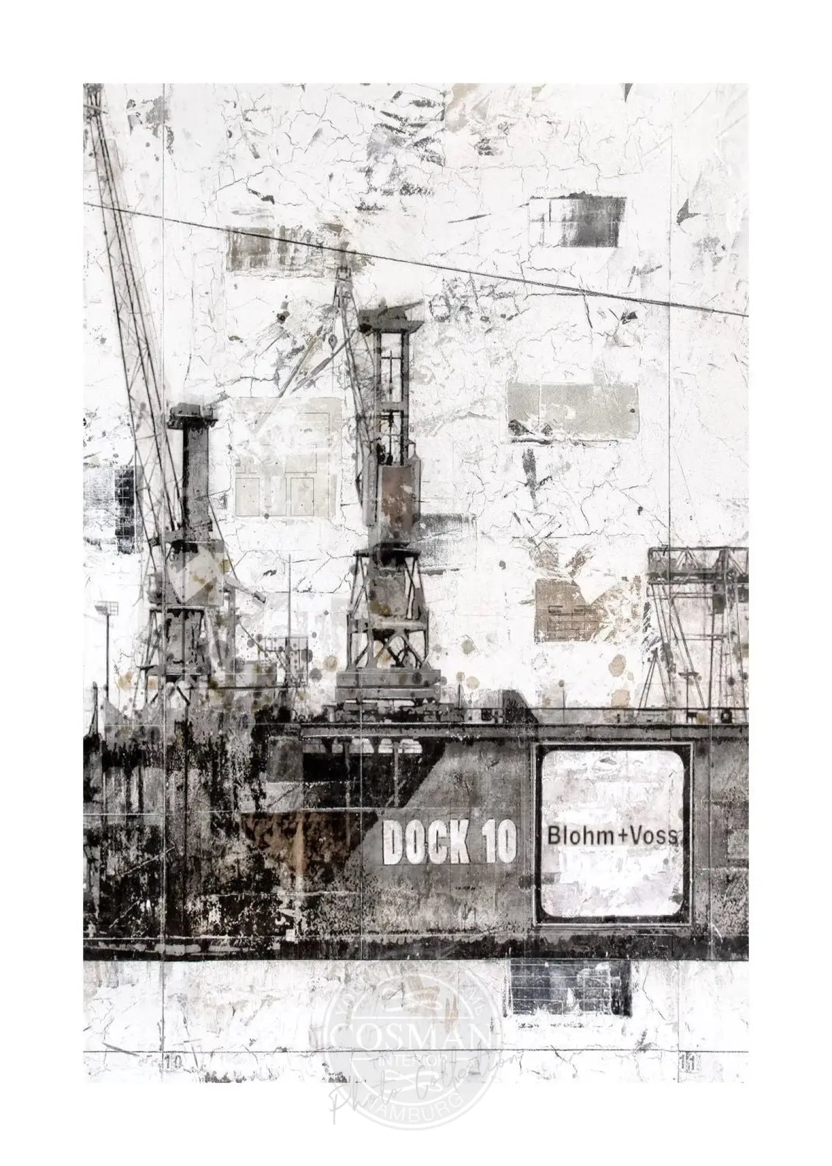 A4-Poster von Cosman-Photocollection mit weißem Rand, Hamburg Dock 10, Druck, fotografische Kunst, 21x29,7 cm