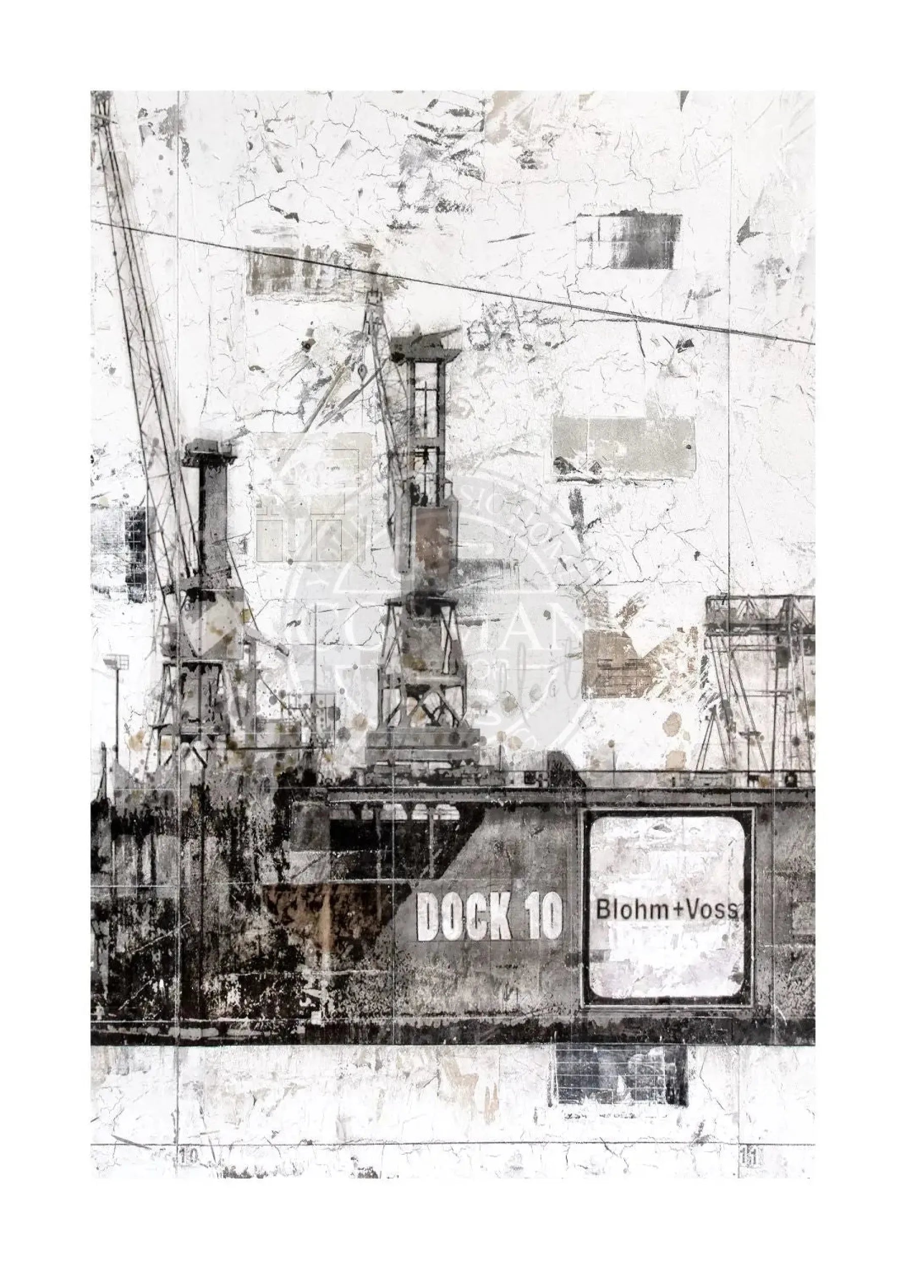A4-Poster von Cosman-Photocollection mit weißem Rand, Hamburg Dock 10, Druck, fotografische Kunst, 21x29,7 cm