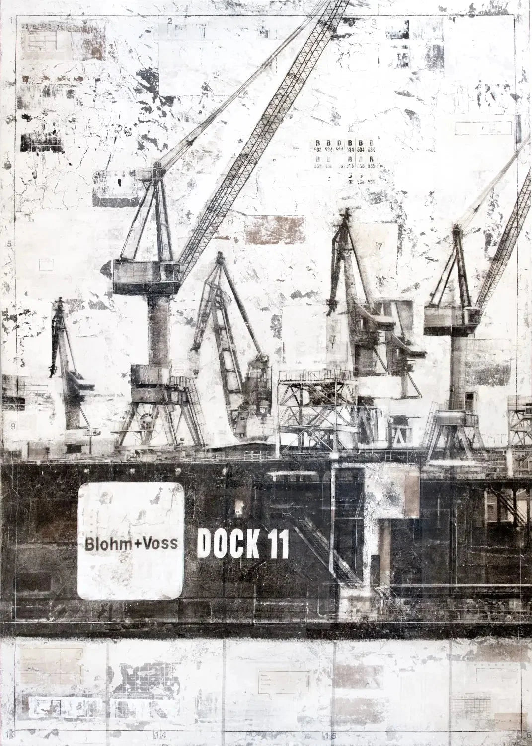 Hamburg Dock 11 GM77 Poster von Cosman-Photocollection, A4-Größe mit weißem Rand, detailreiche Stadtaufnahme
